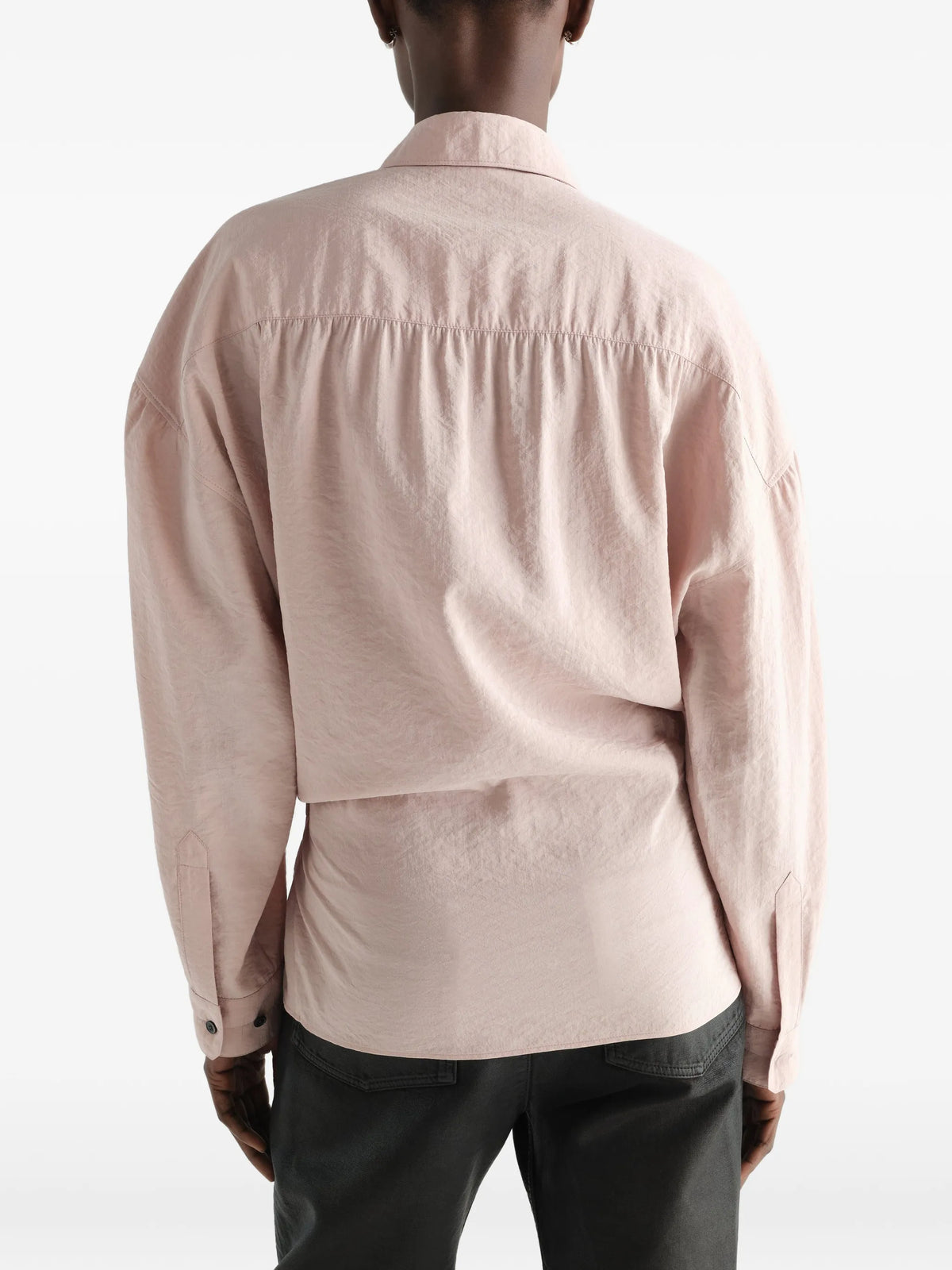 straight collar Twisted shirt in dry silk