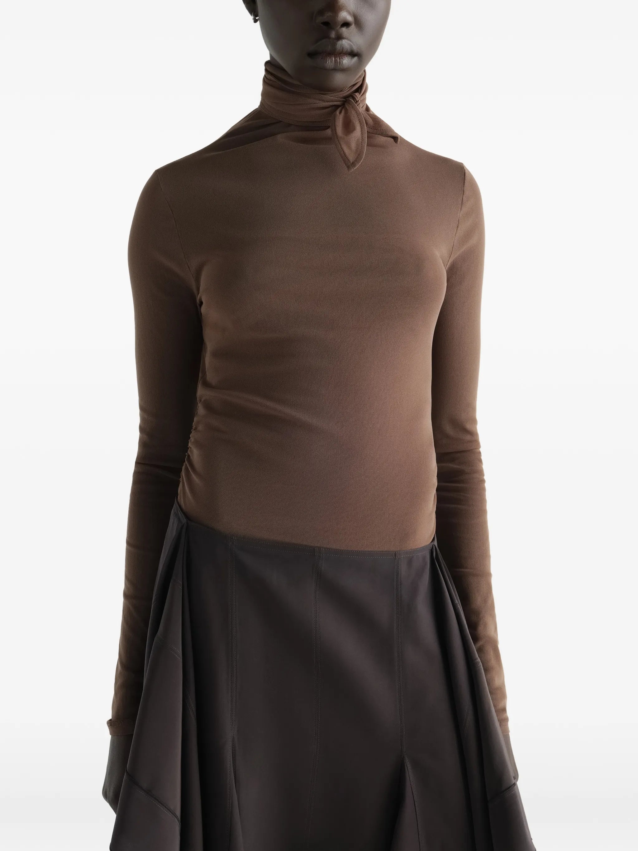 cut-out pussy-bow top