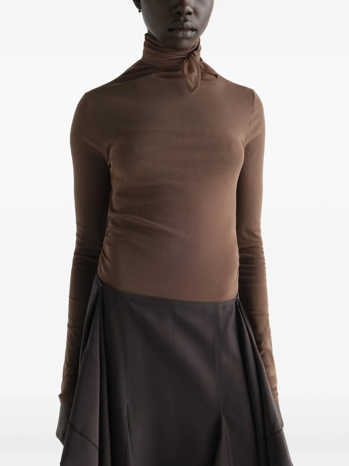 cut-out pussy-bow top