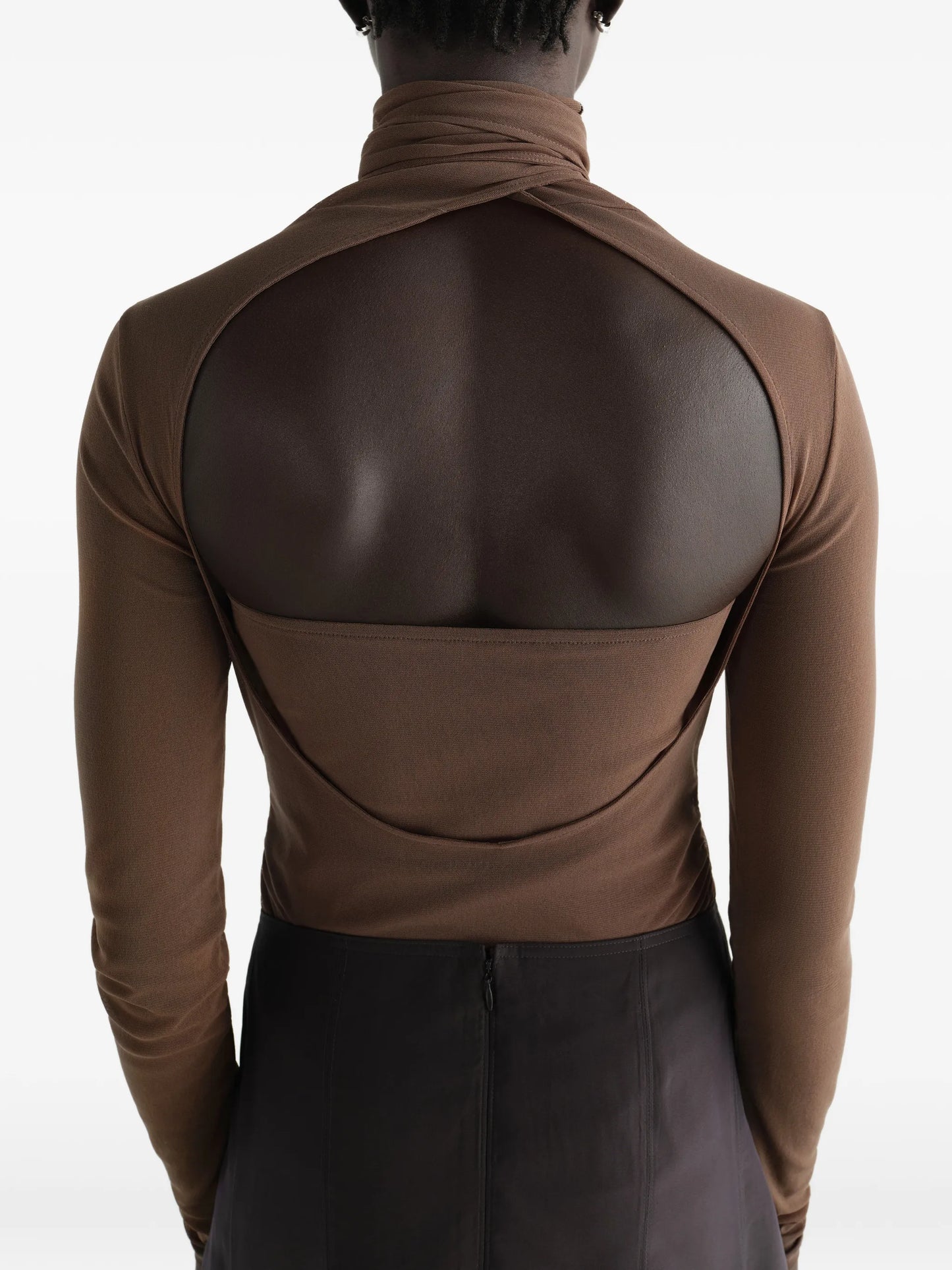 ballerina scarf top in mesh jersey