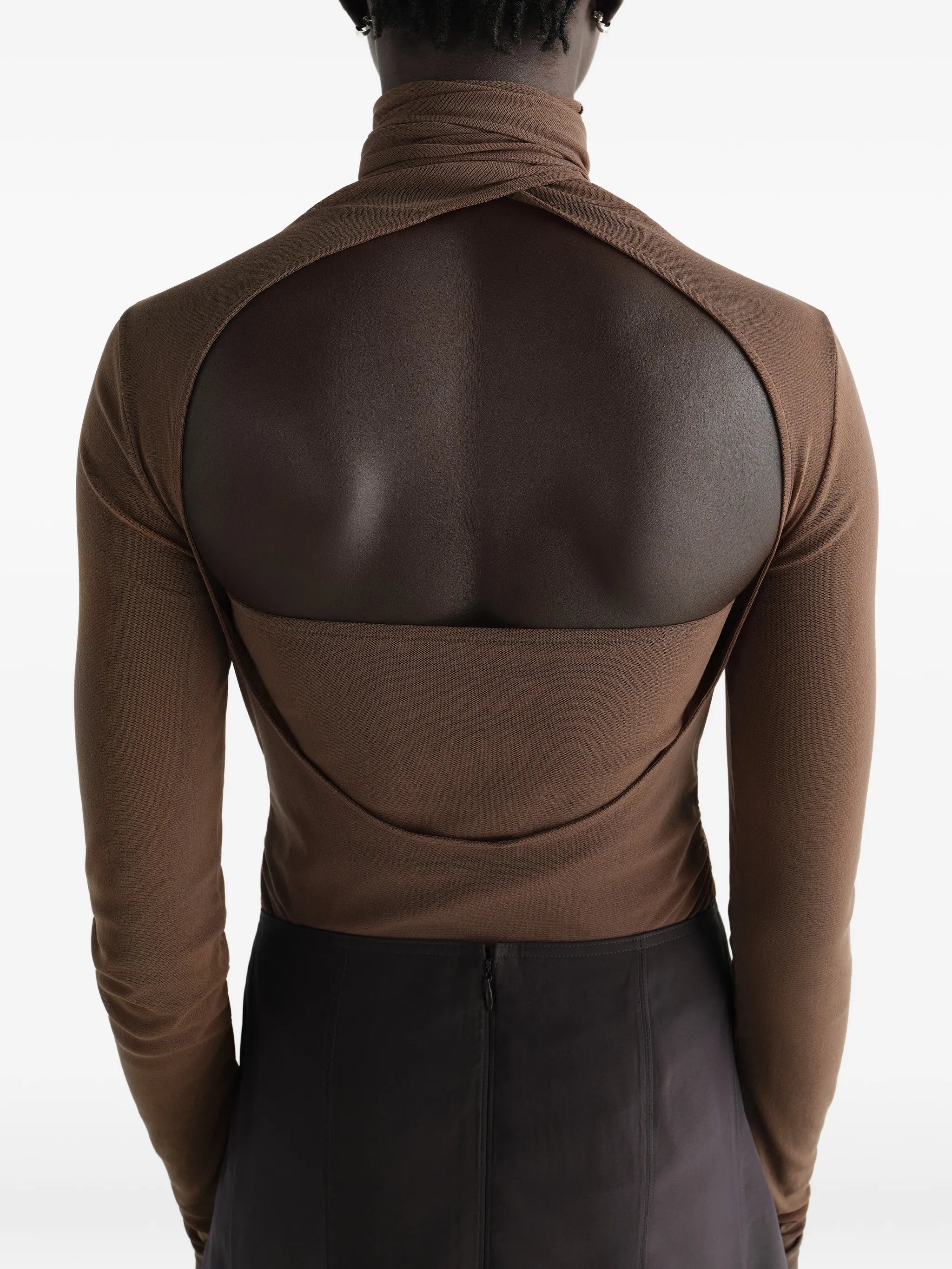 cut-out pussy-bow top