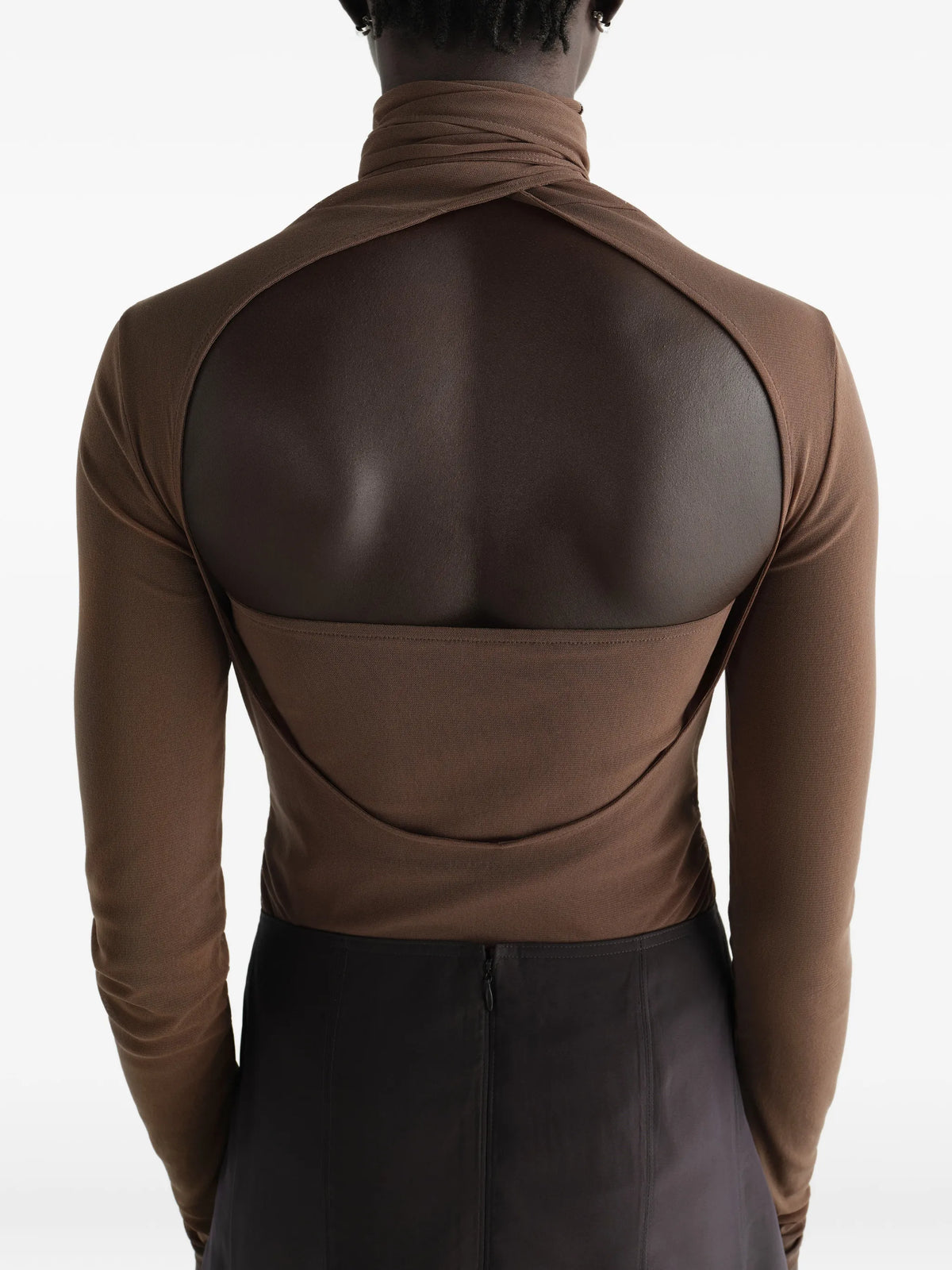 cut-out pussy-bow top
