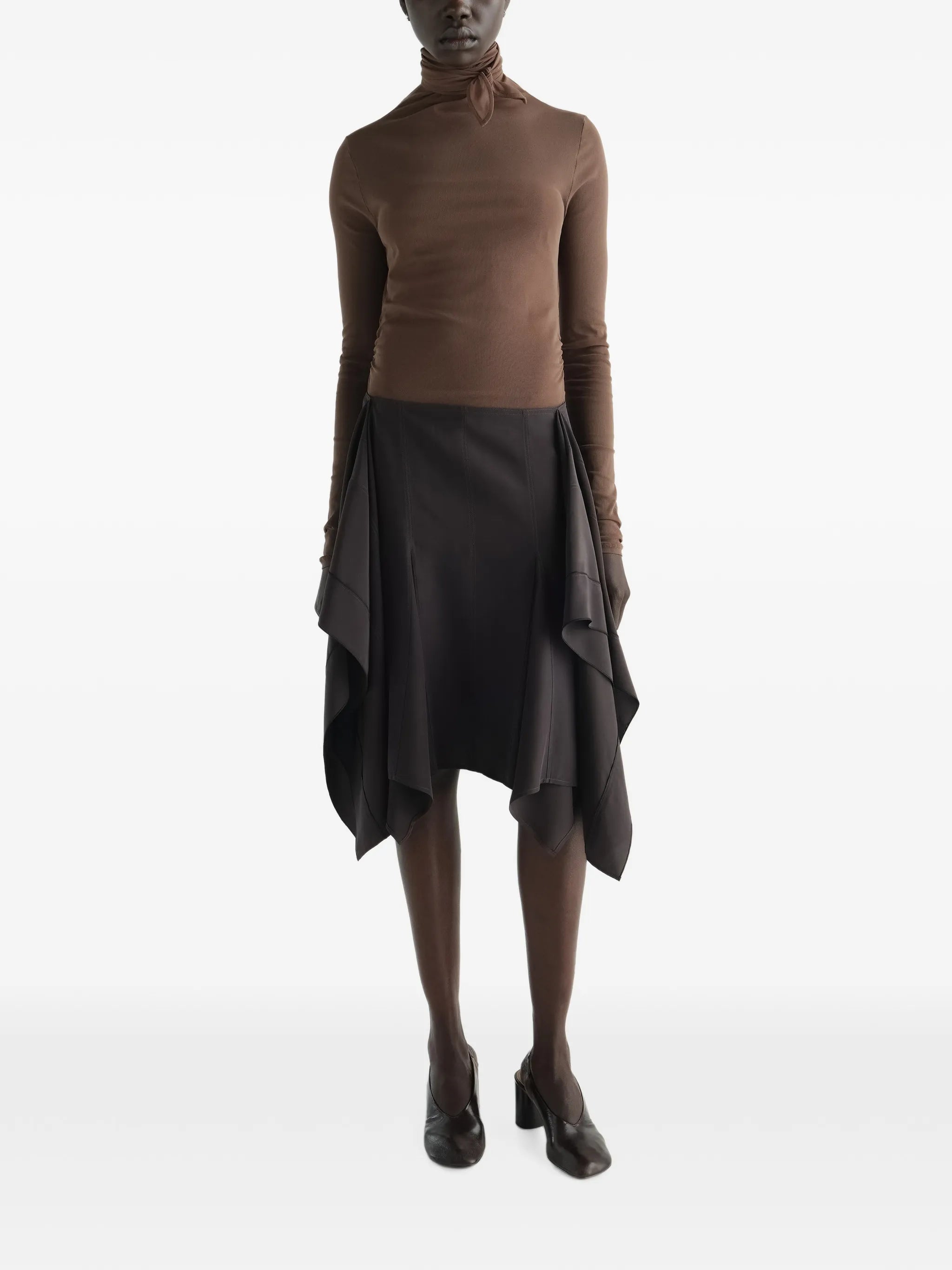 cut-out pussy-bow top