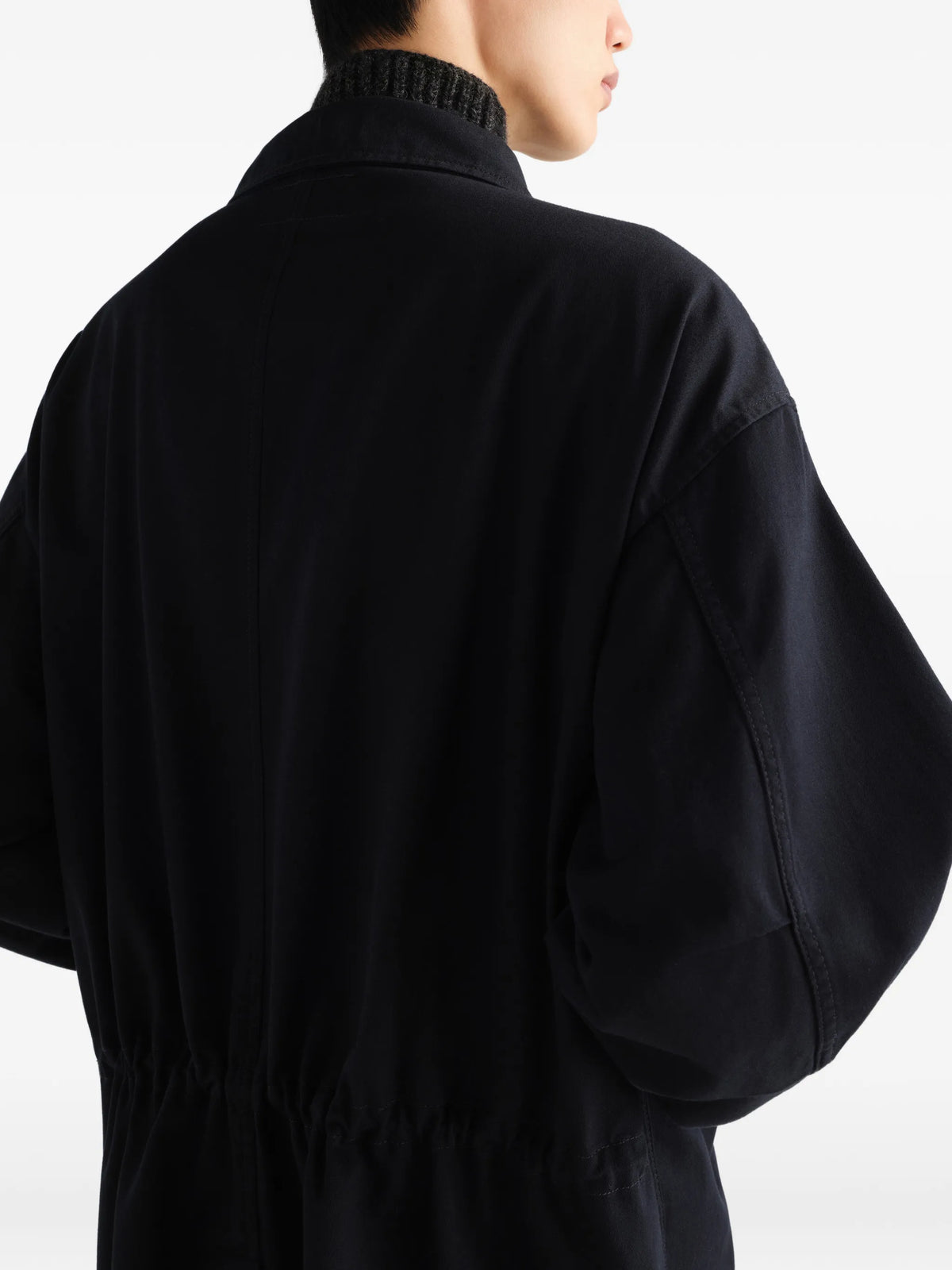 military parka in heavy cotton satin