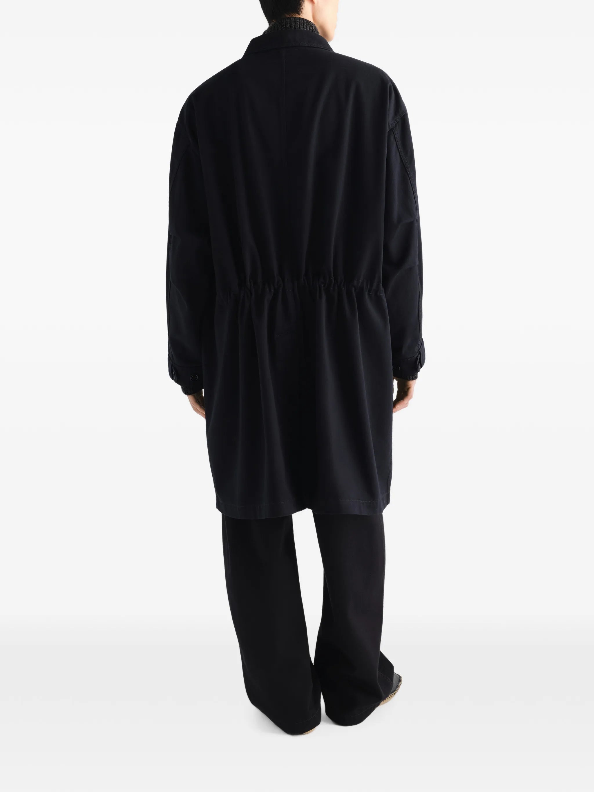 military parka in heavy cotton satin