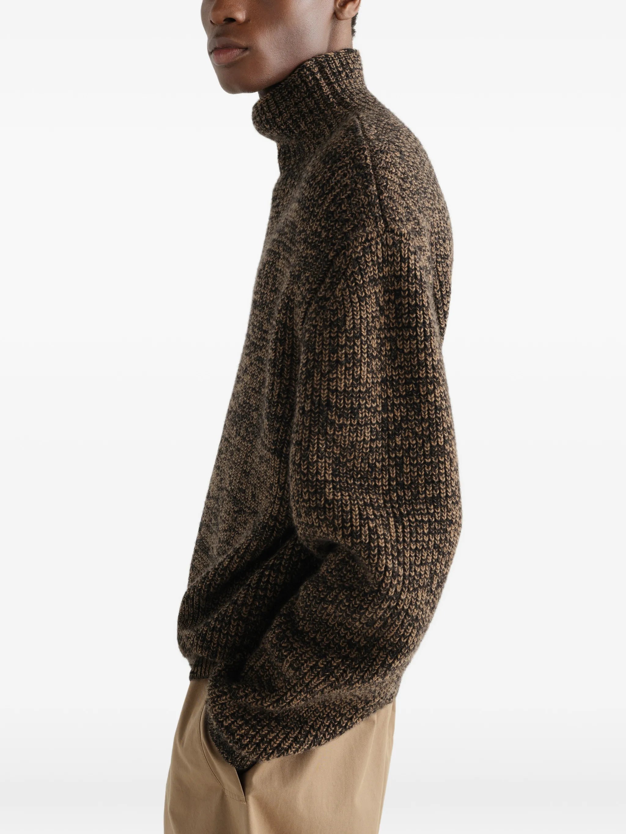 high-neck sweater in yak alpaca