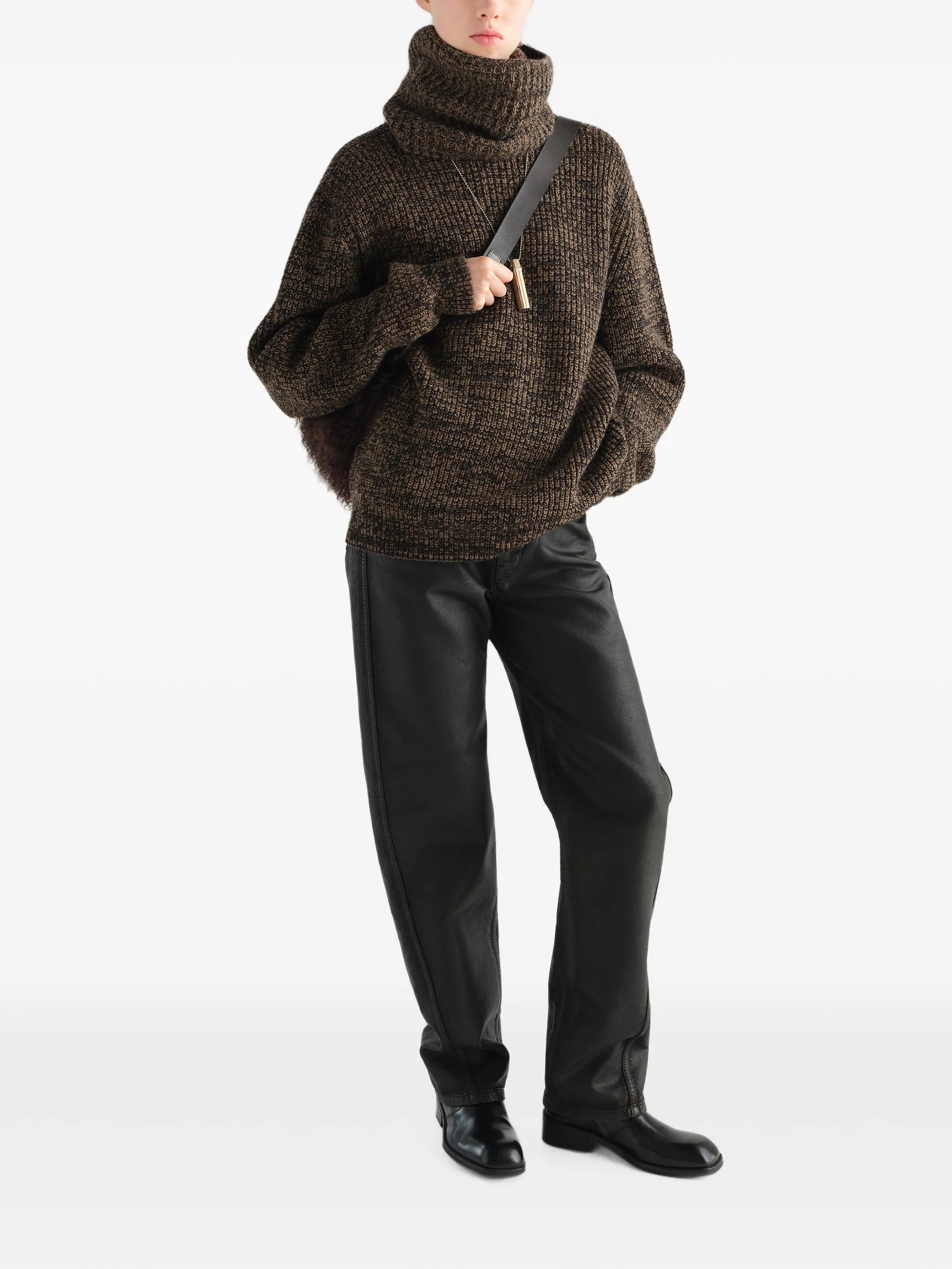 high-neck sweater in yak alpaca