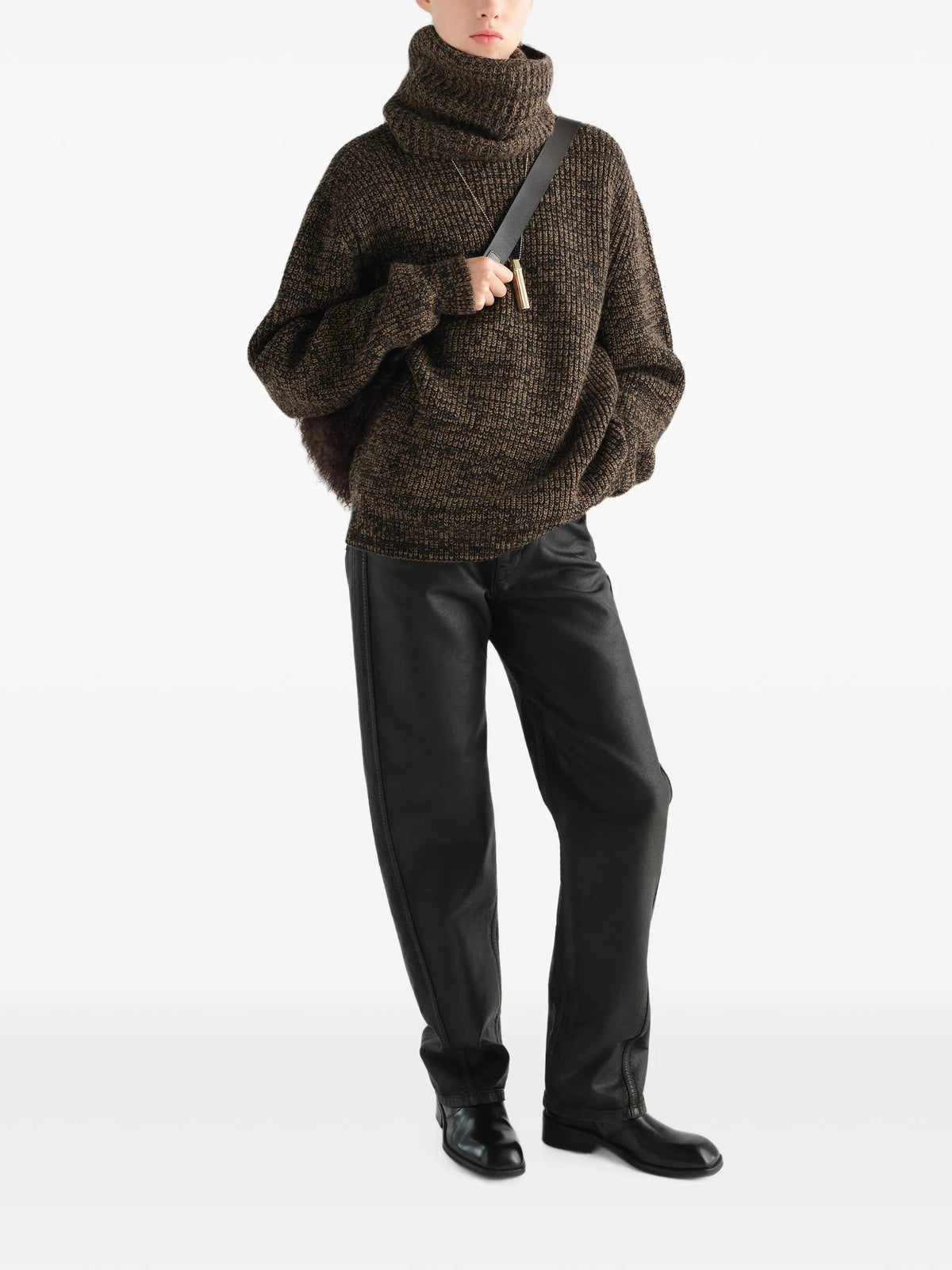 high-neck sweater in yak alpaca