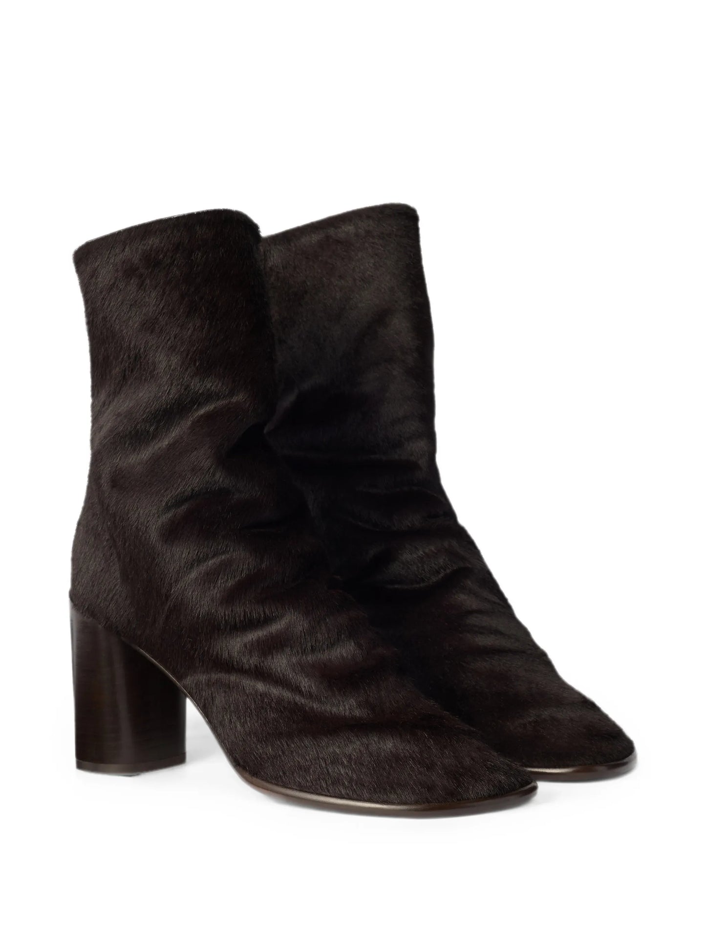 80mm Glove heeled ankle boots in pony-style leather