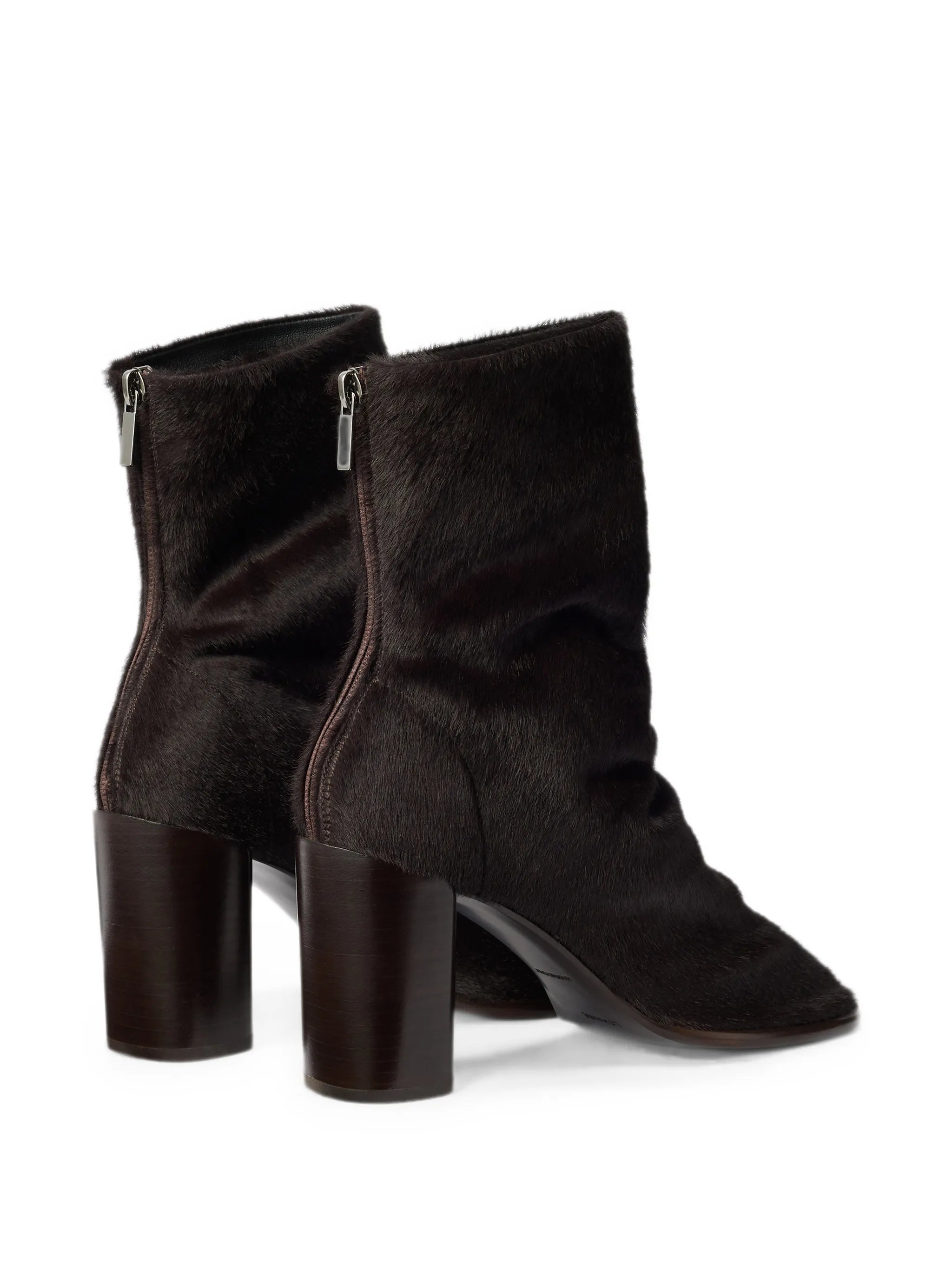 80mm Glove heeled ankle boots in pony-style leather