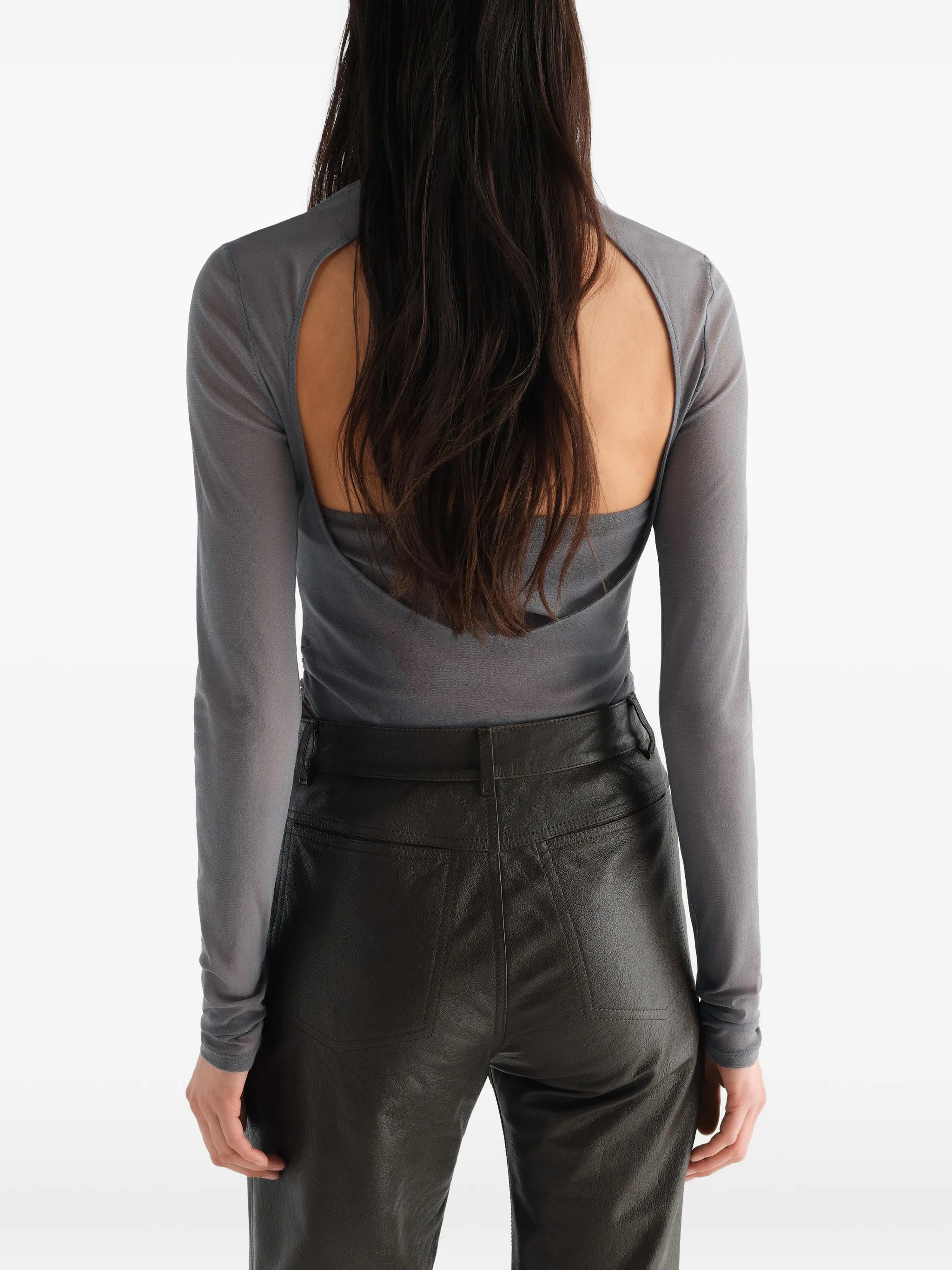 ballerina scarf top in mesh jersey