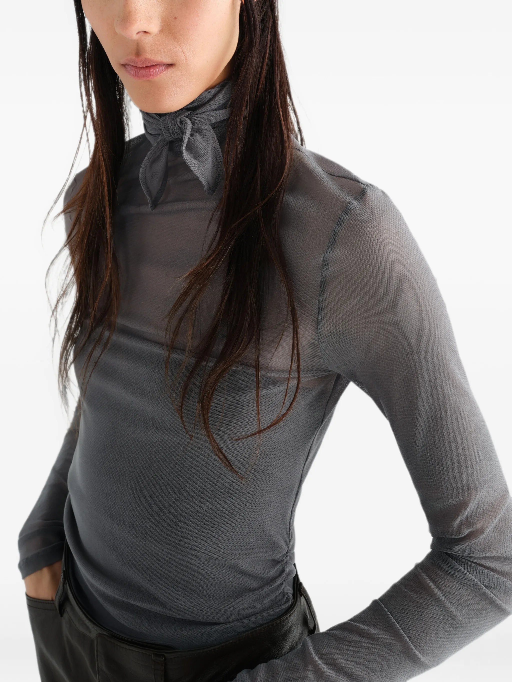 ballerina scarf top in mesh jersey