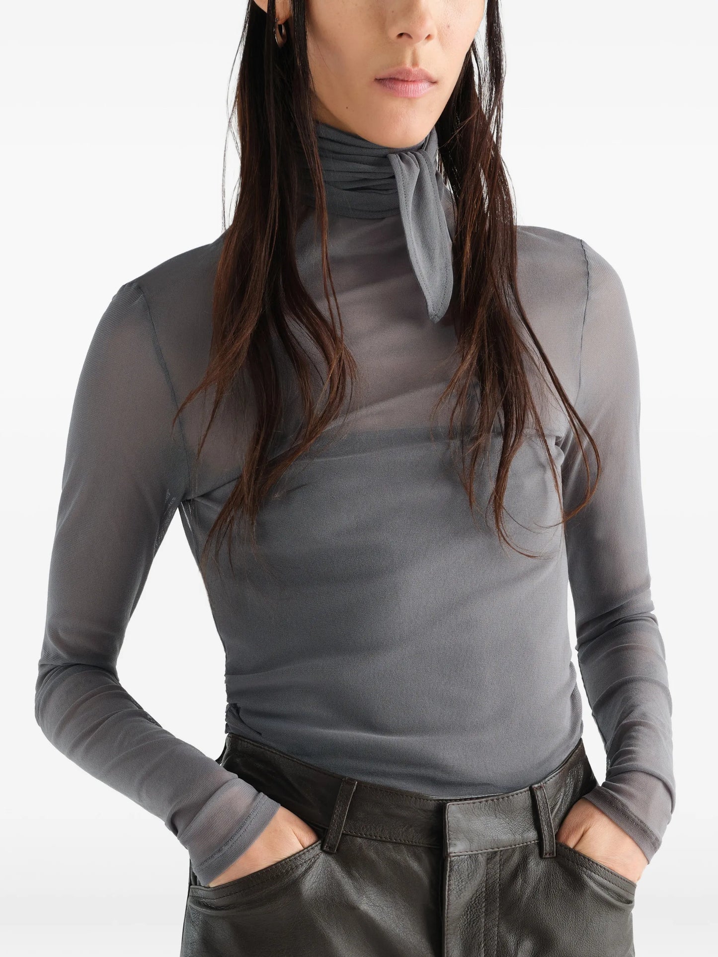 ballerina scarf top in mesh jersey