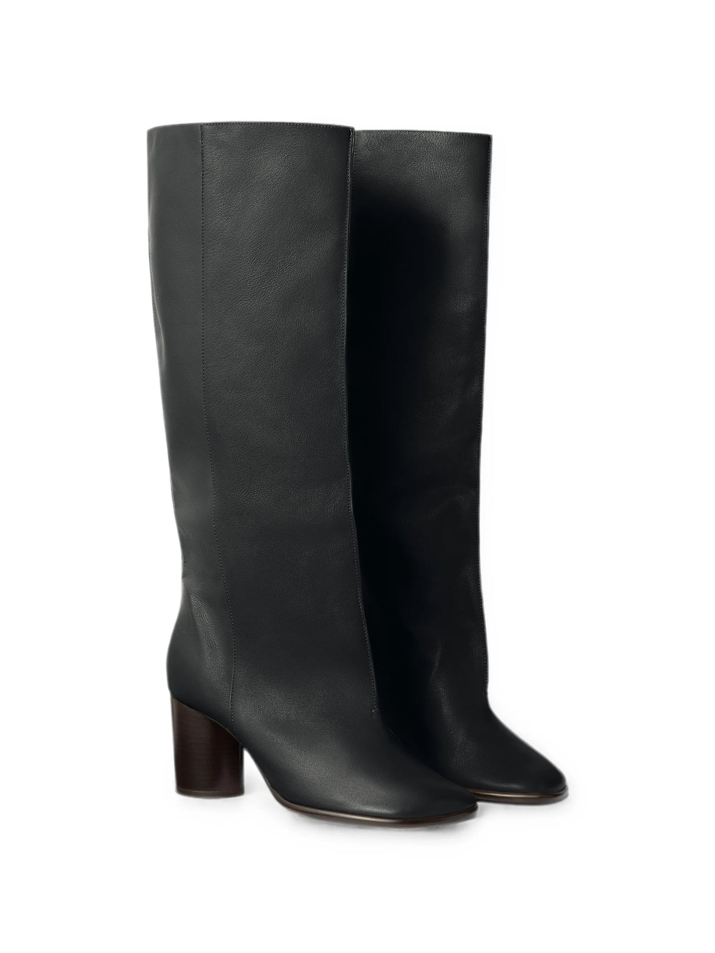 Crease Sleeve boots in soft glossy leather