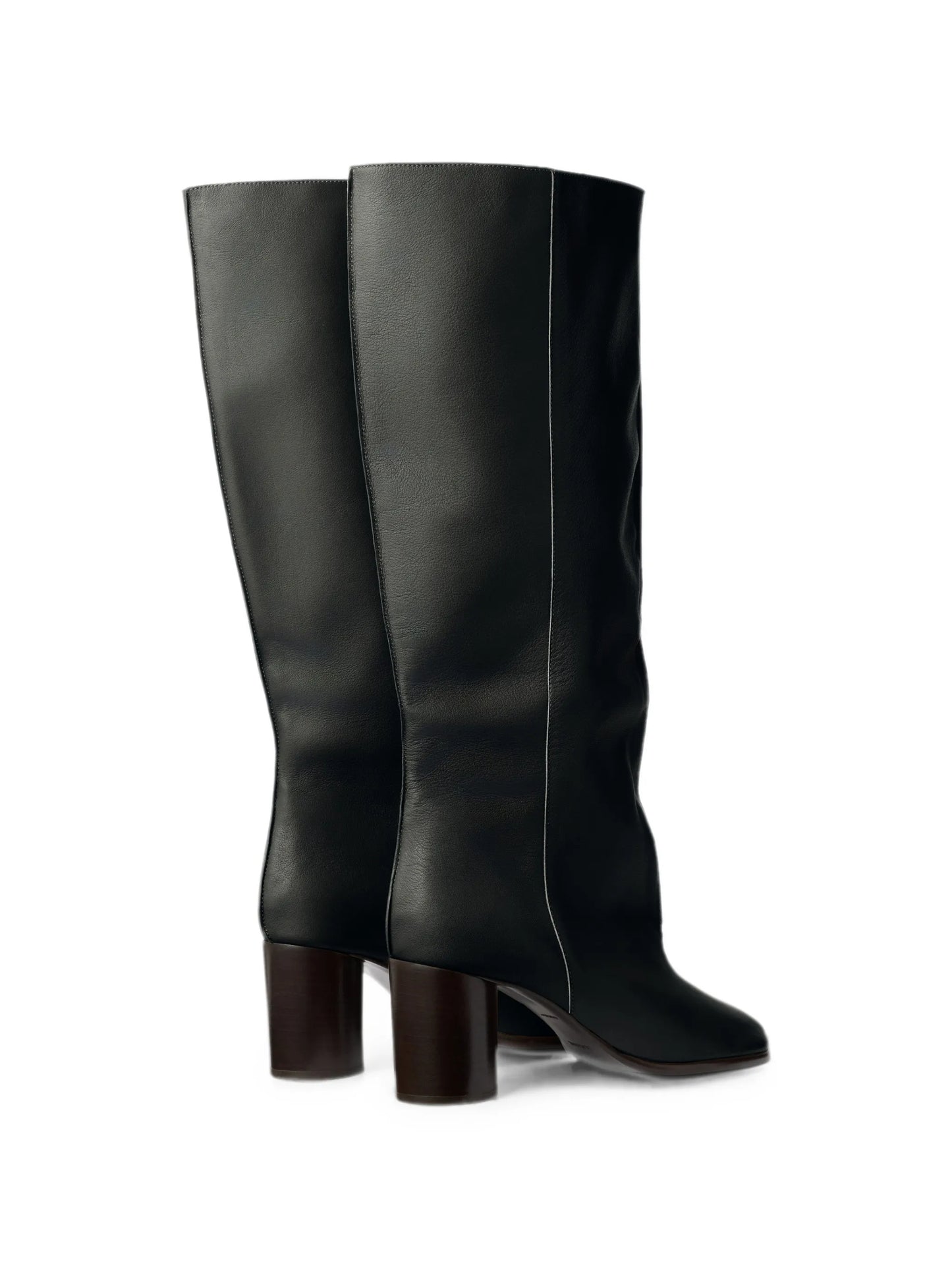 Crease Sleeve boots in soft glossy leather