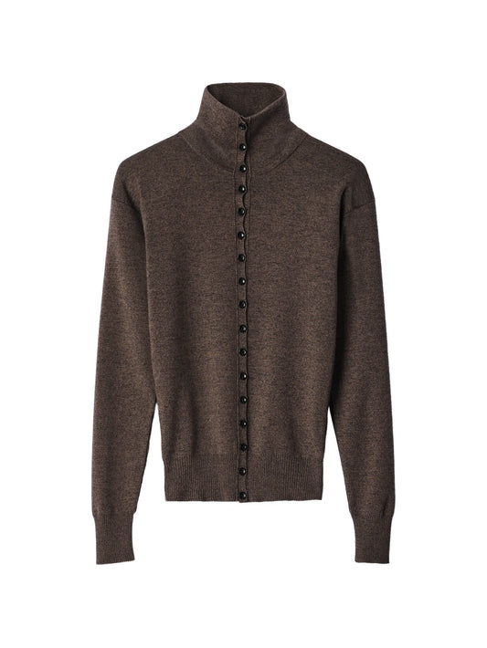 buttoned top in fine wool