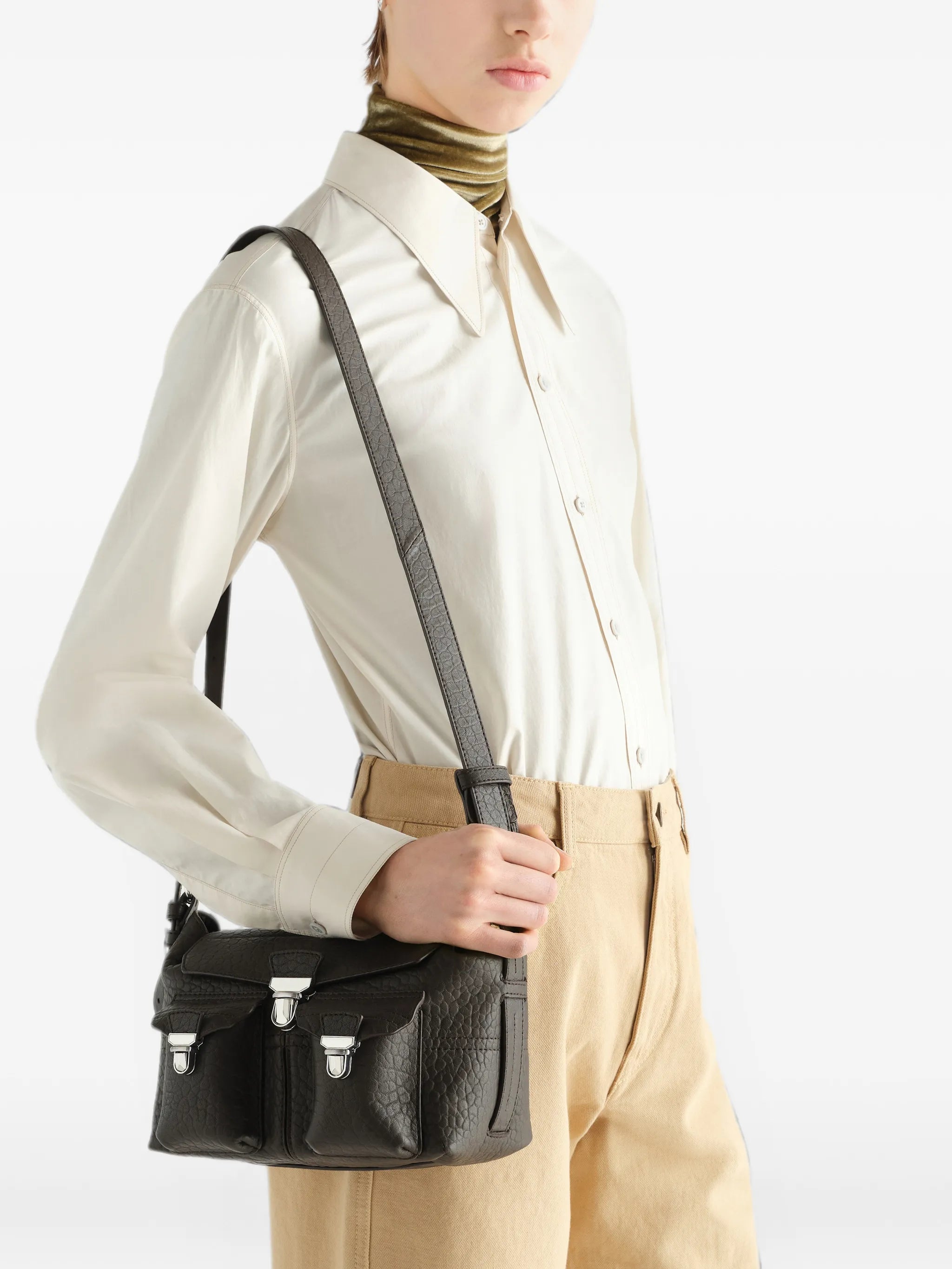 mini soft gear bag in bubble lambskin