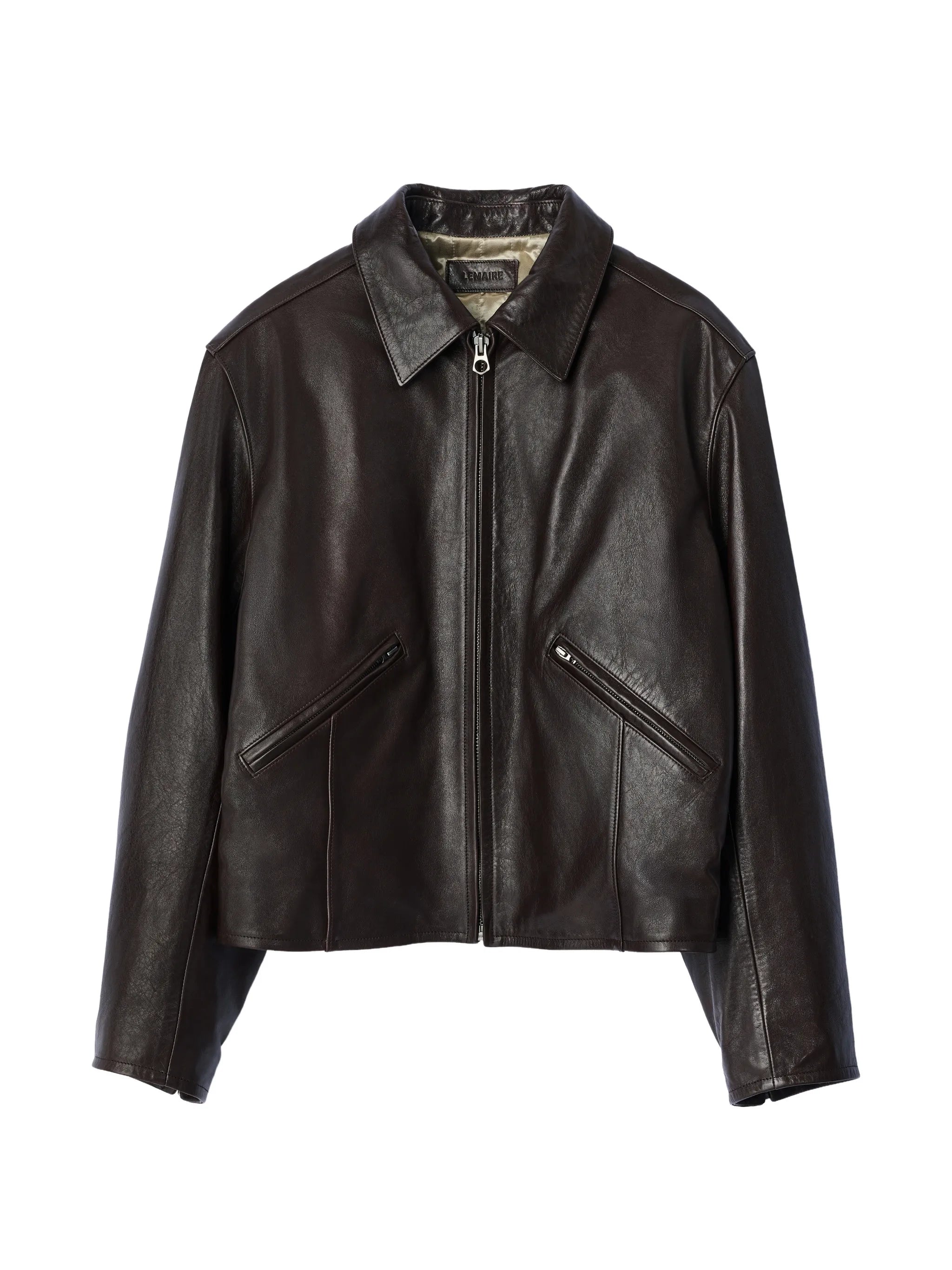 biker jacket in grained leather