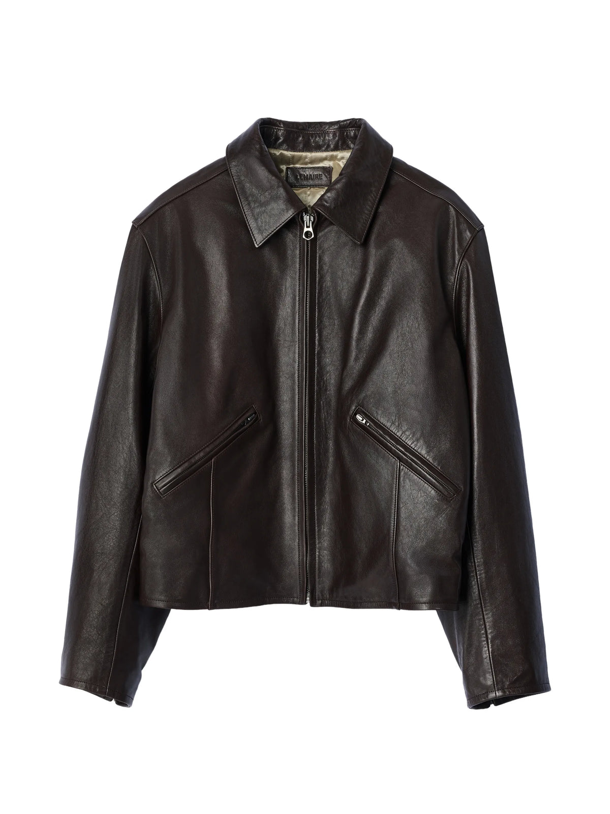 biker jacket in grained leather
