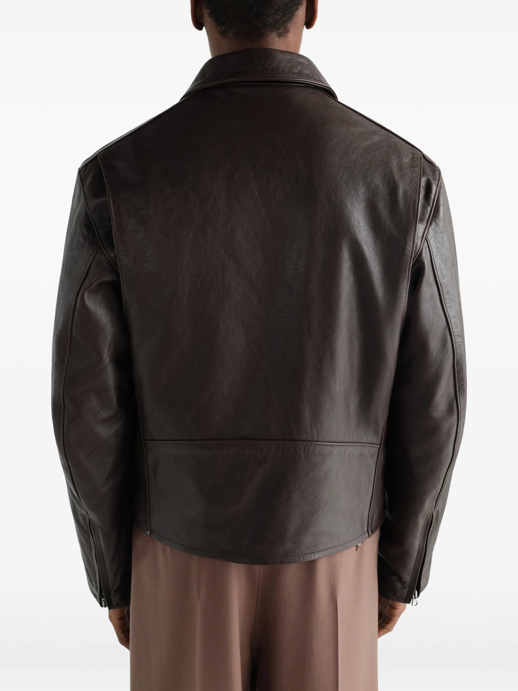 biker jacket in grained leather