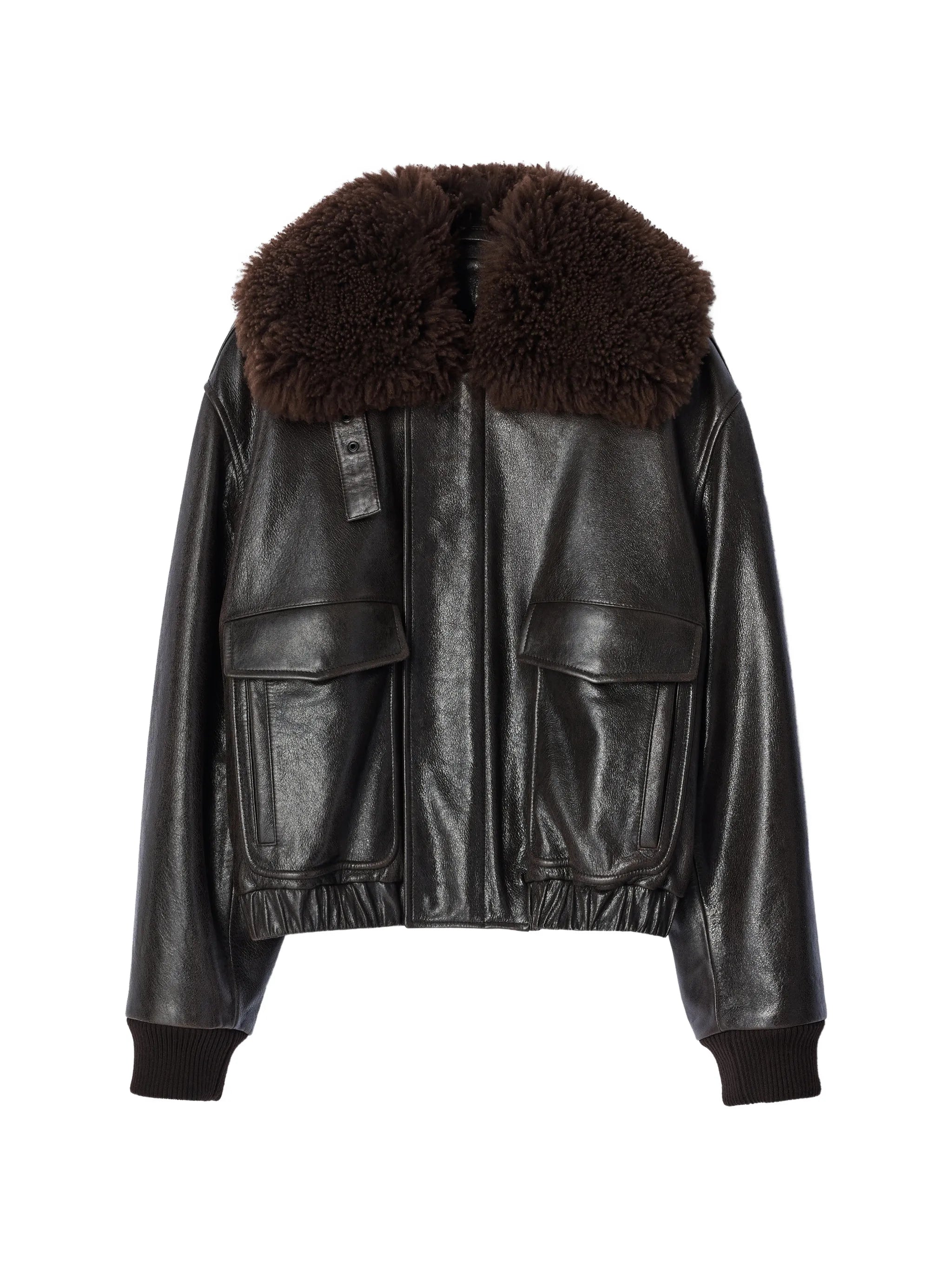blouson in shiny leather