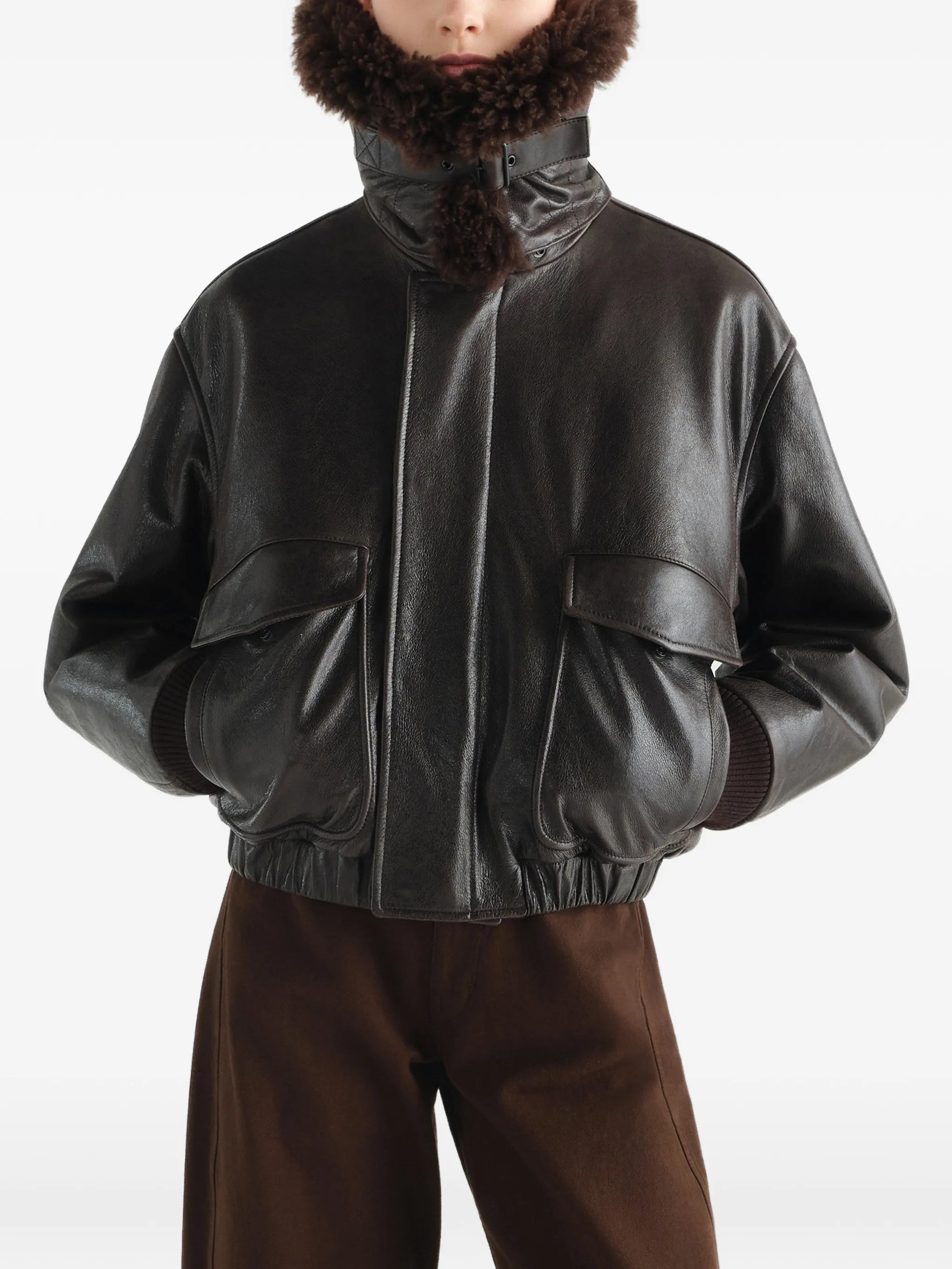blouson in shiny leather