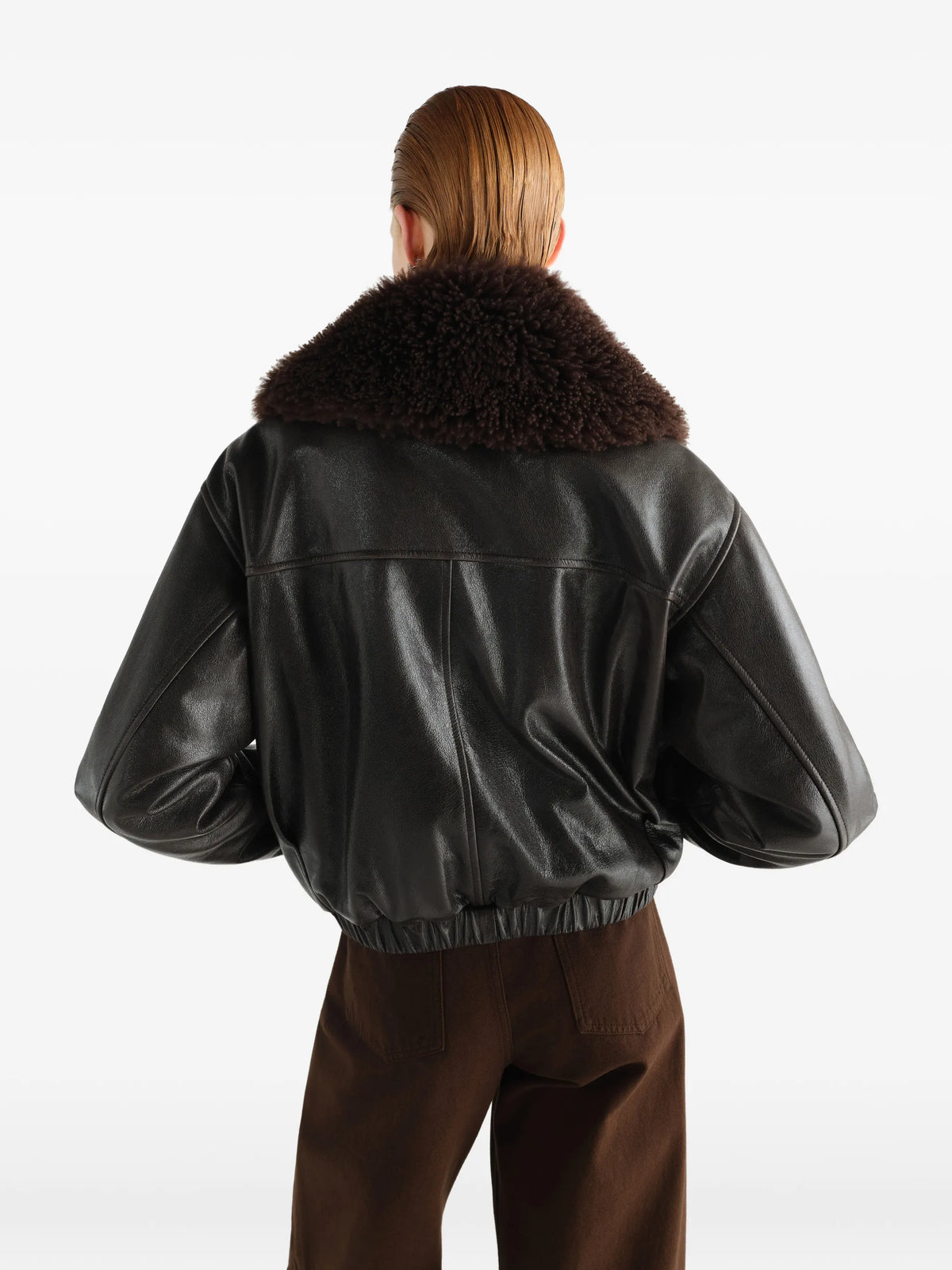 blouson in shiny leather