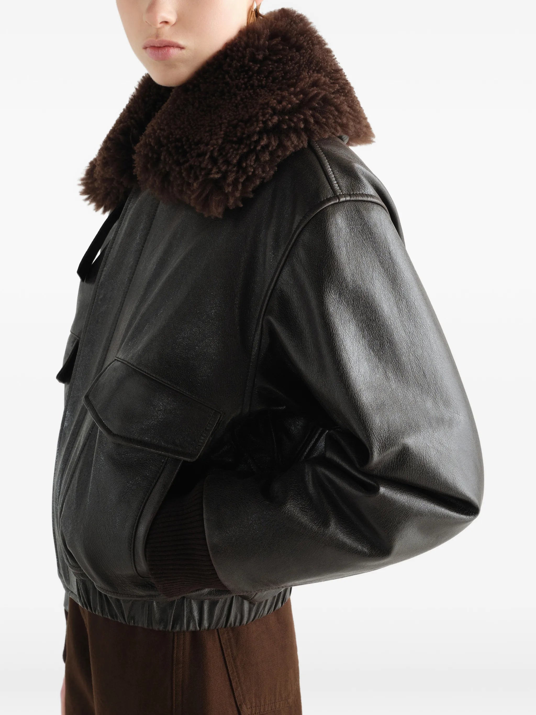 blouson in shiny leather