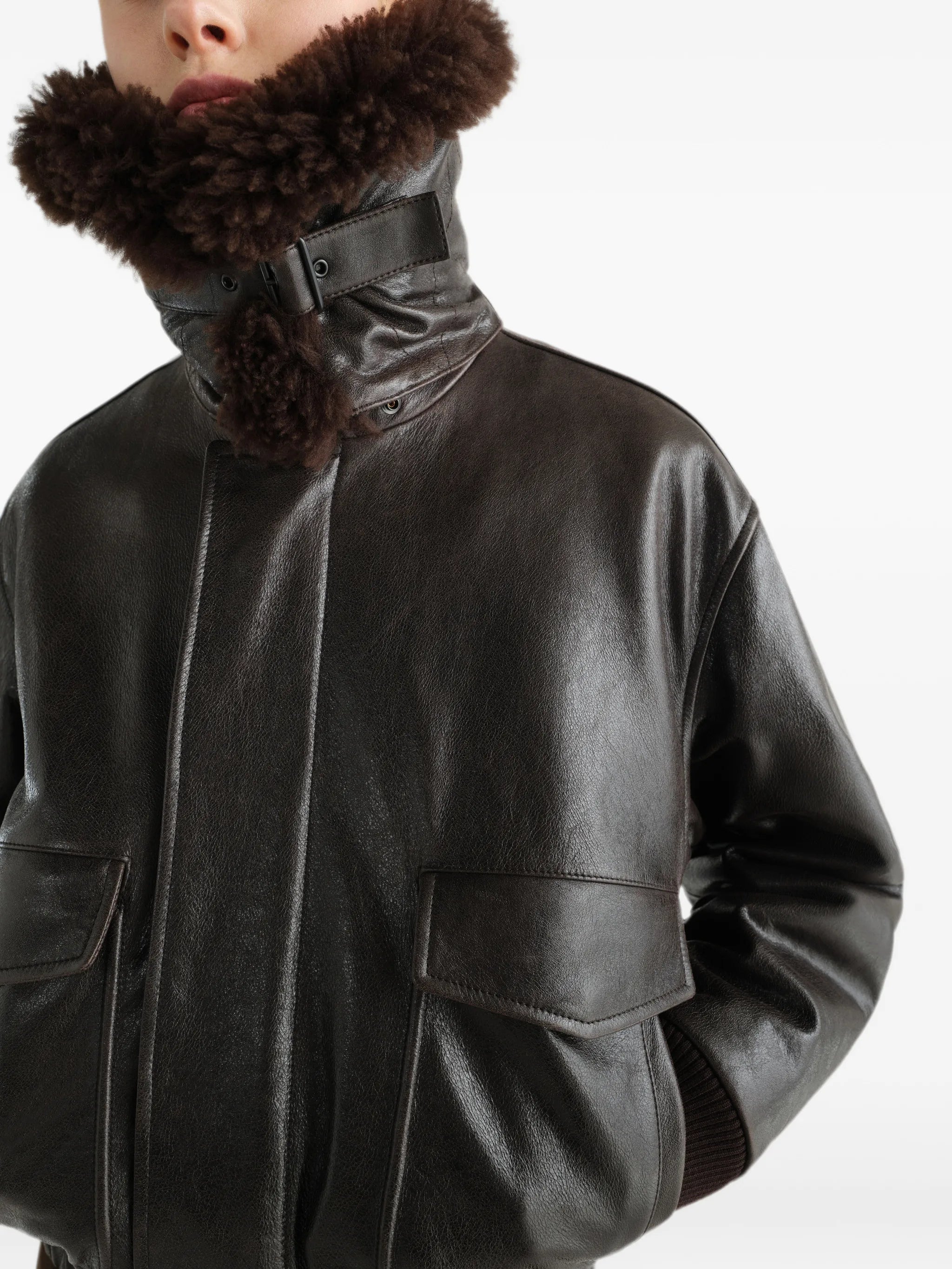 blouson in shiny leather