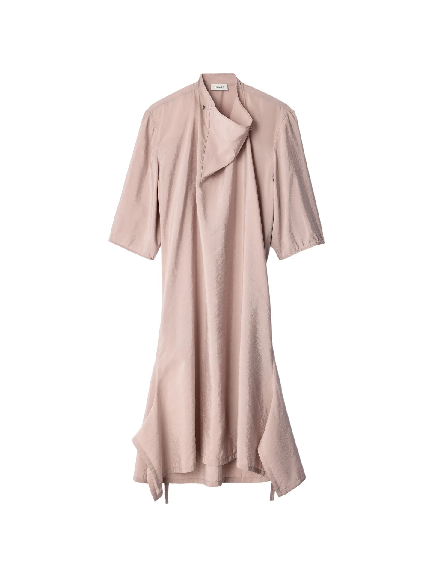 soft-collar dress in dry silk