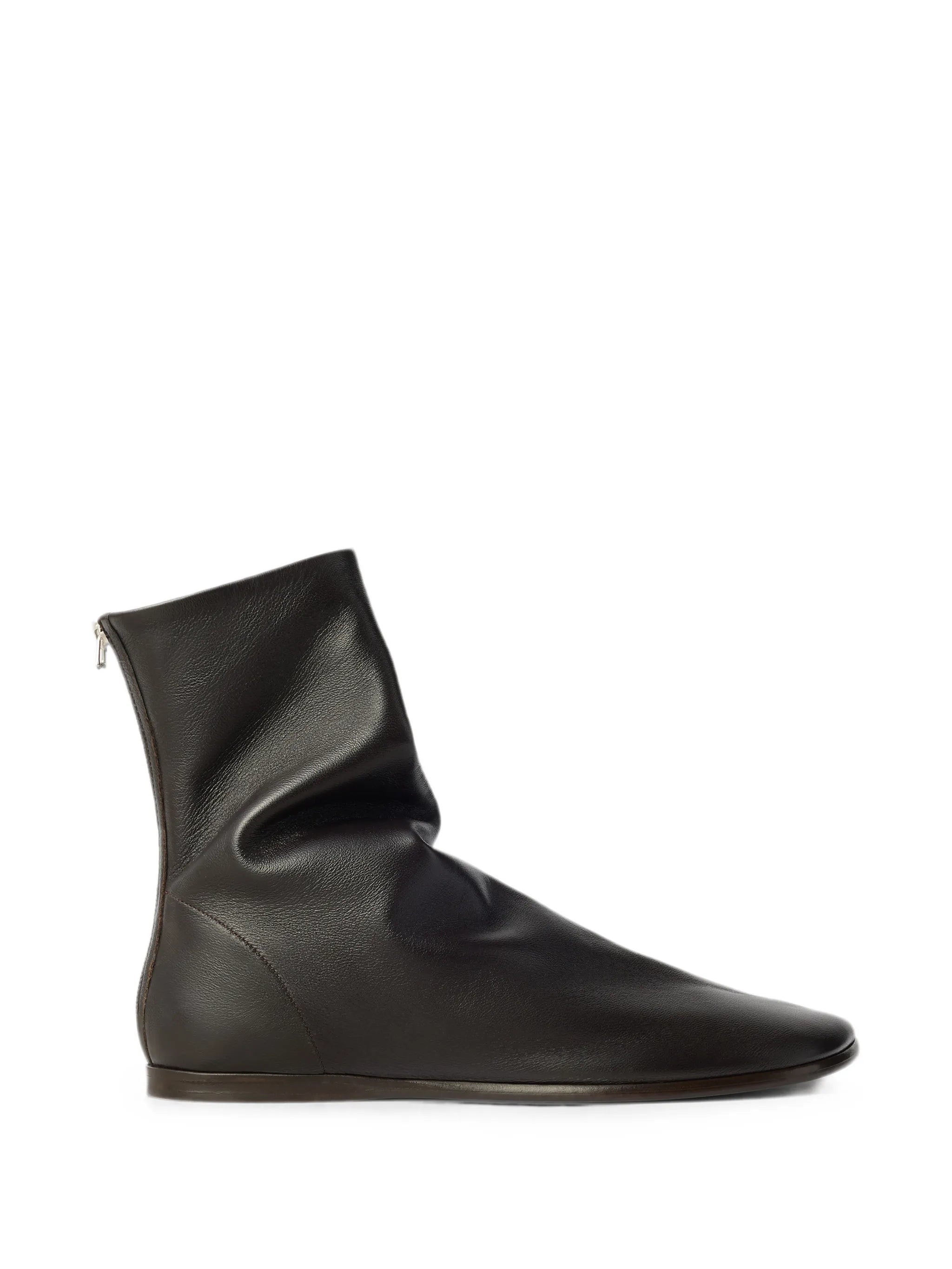 flat Glove ankle boots in shiny nappa lambskin