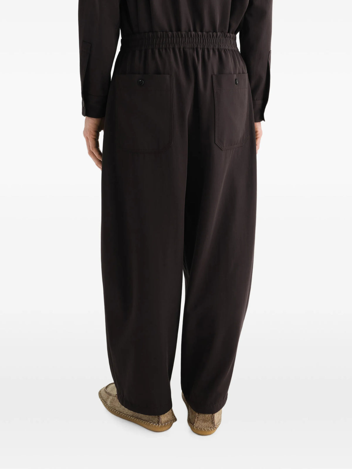 jogger pants in wool gabardine
