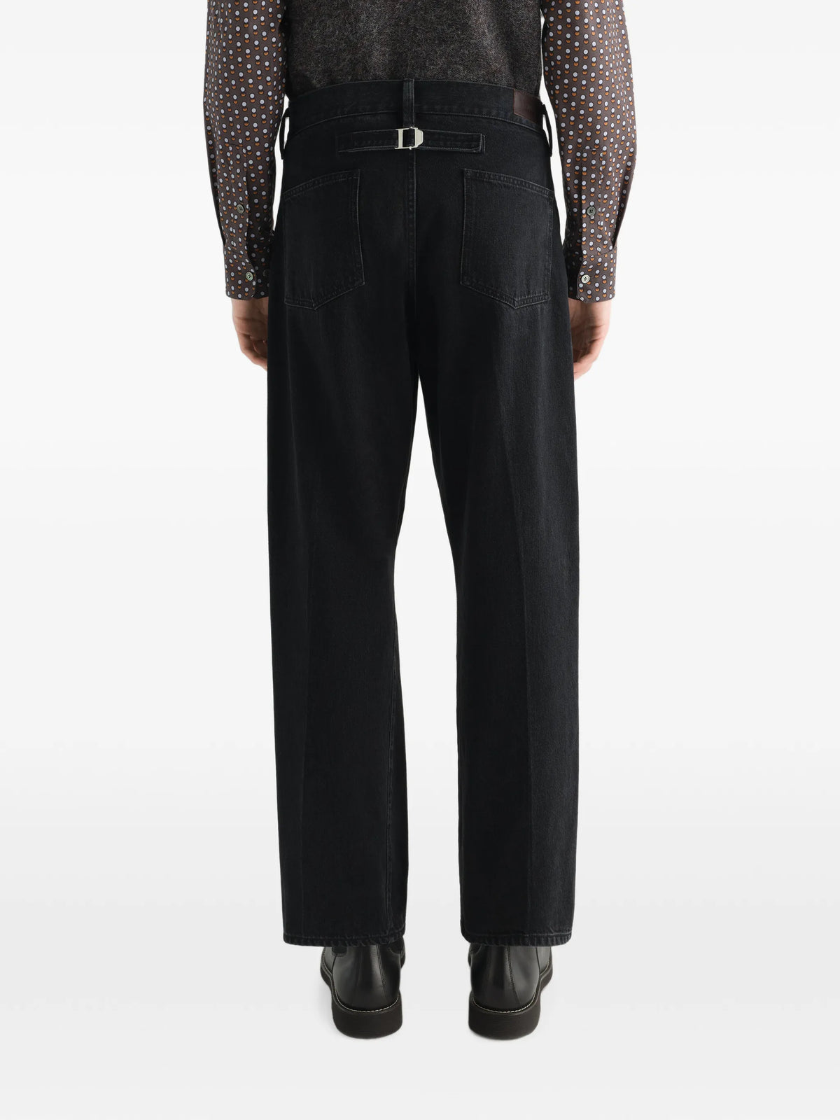 straight five-pocket pants in washed selvedge denim