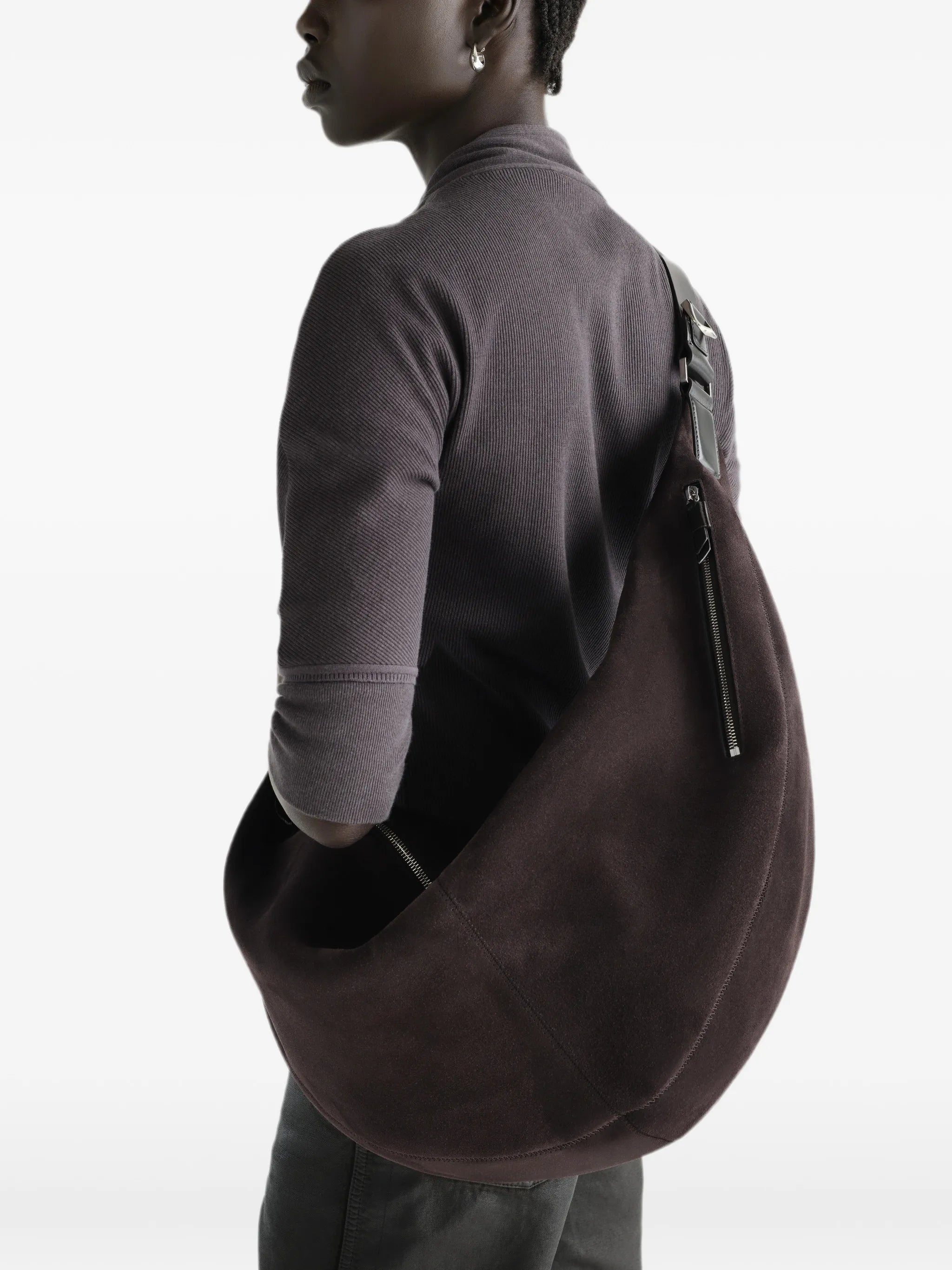 large Quiver Clip bag in suede leather