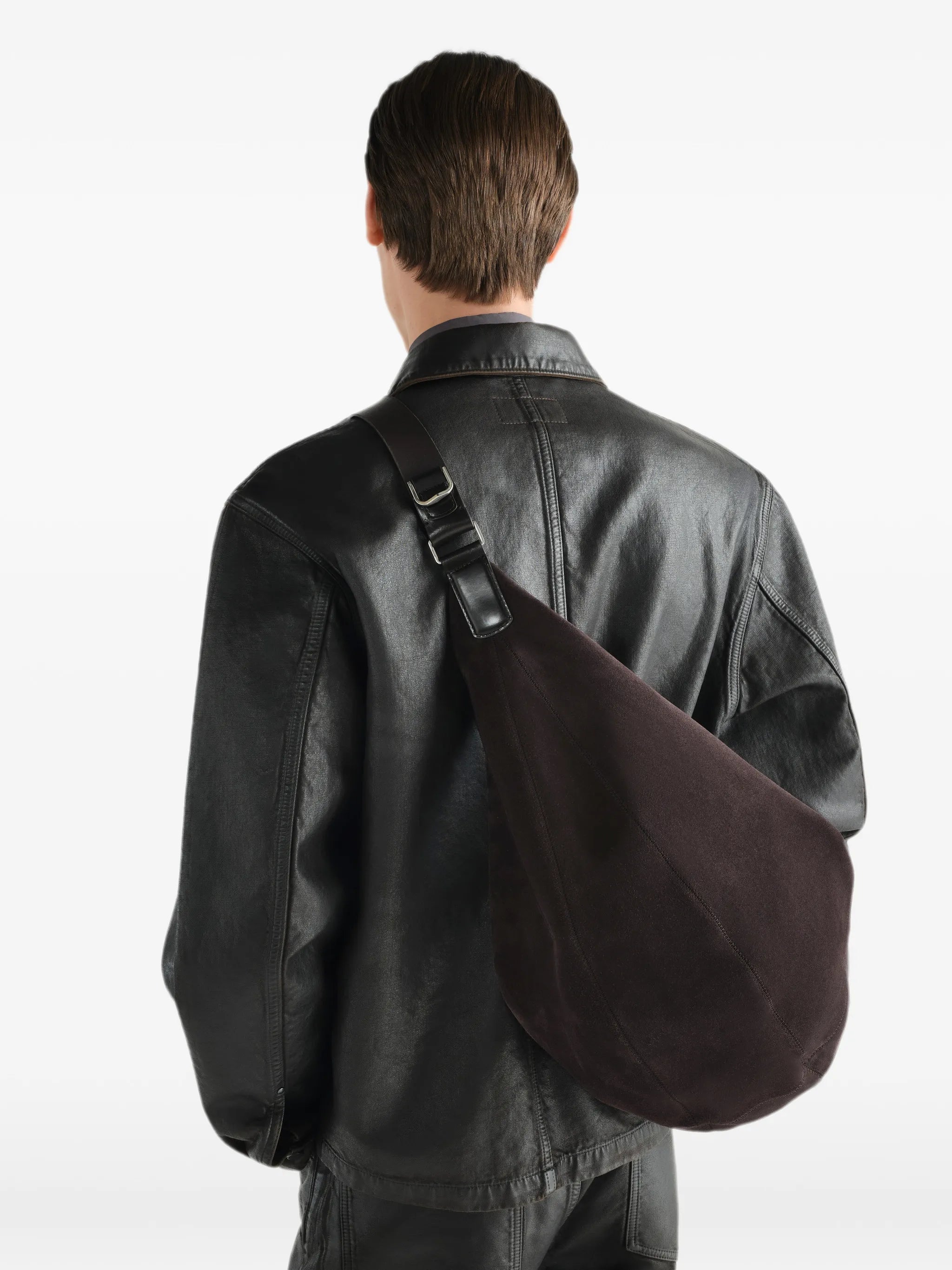 large Quiver Clip bag in suede leather