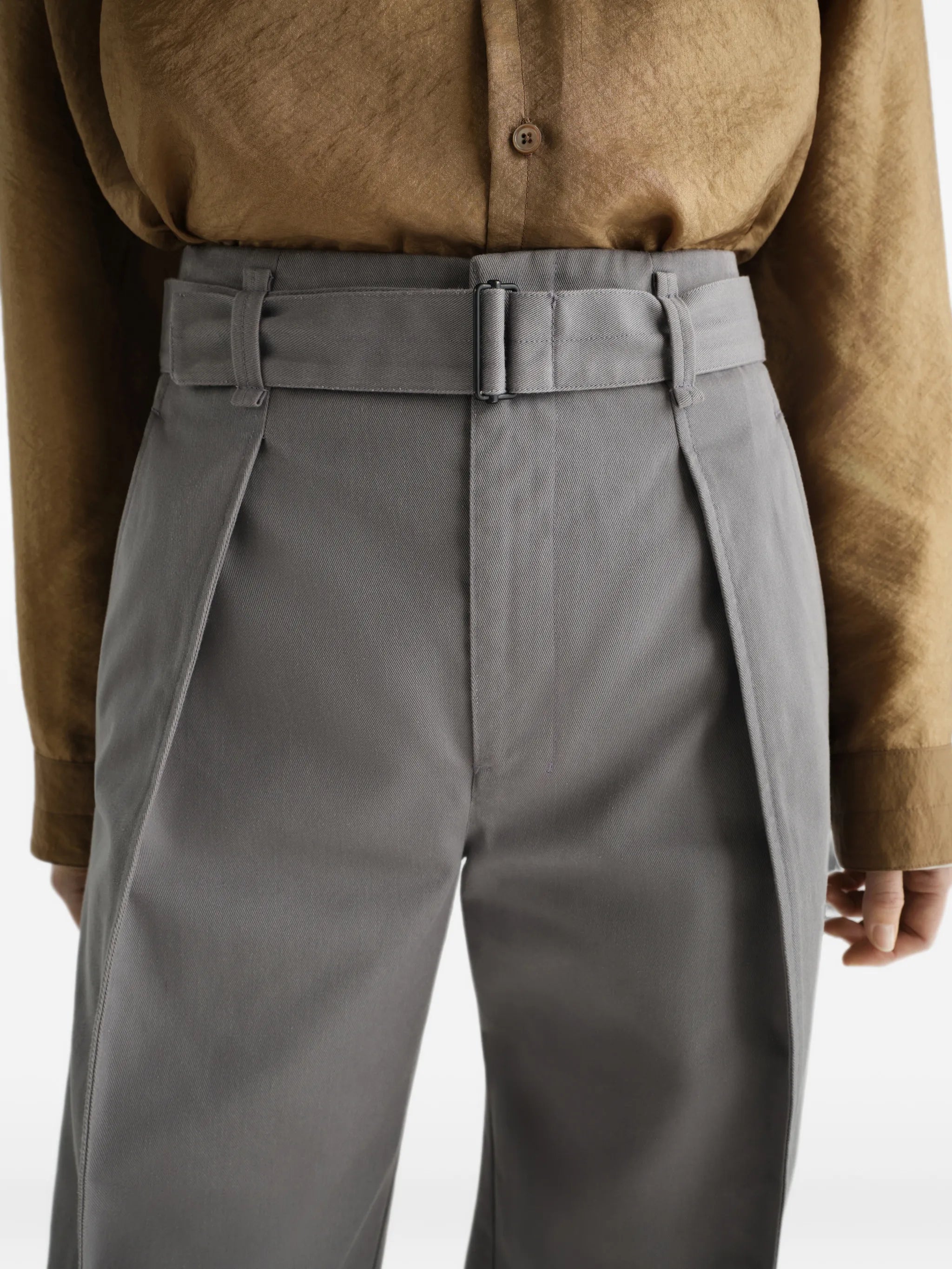 rounded pants in polycotton twill