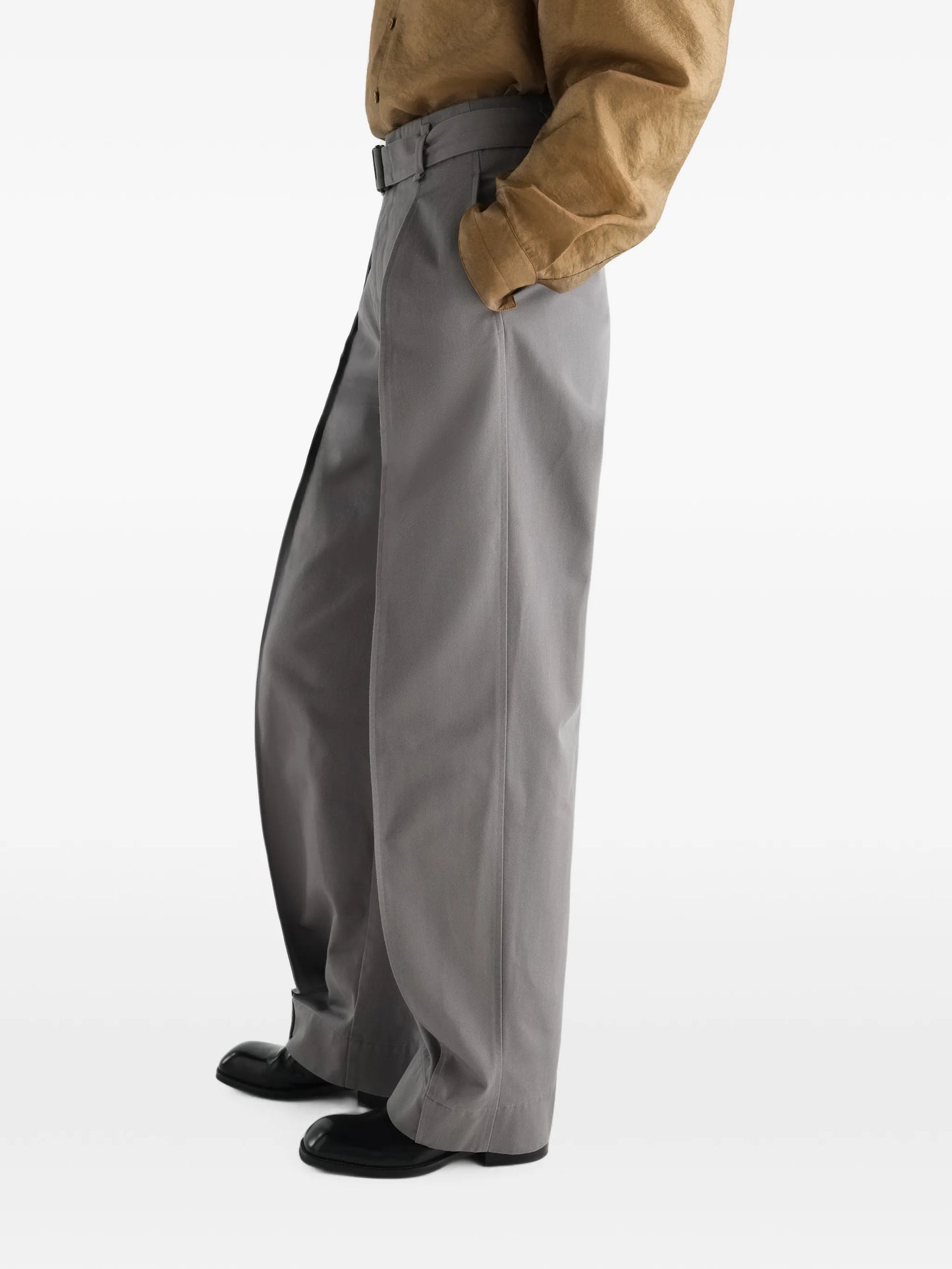 rounded pants in polycotton twill