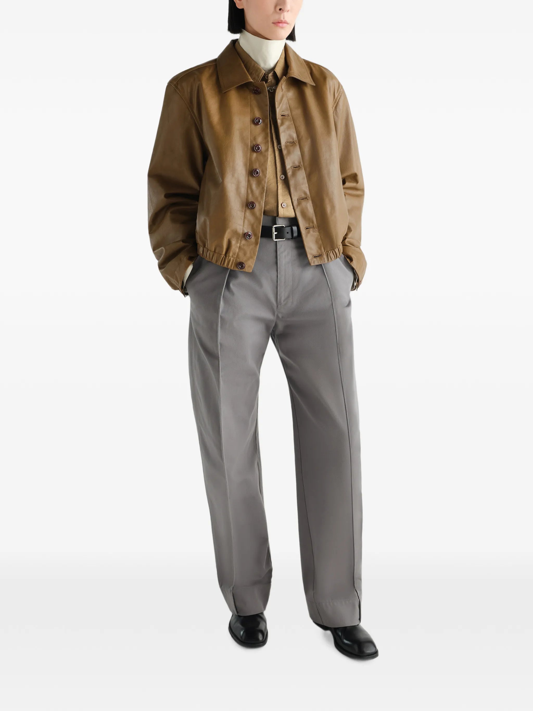 rounded pants in polycotton twill
