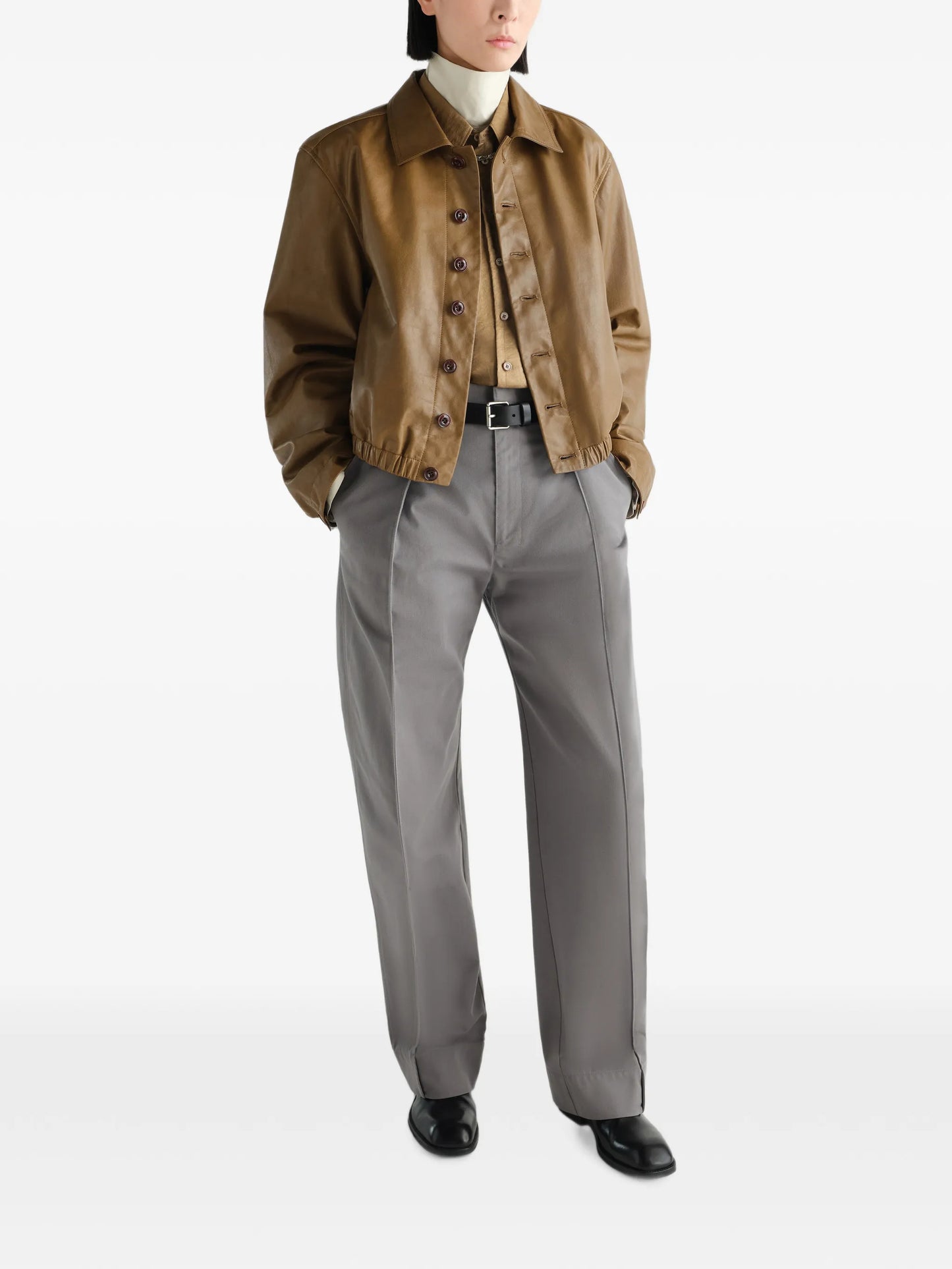rounded pants in polycotton twill