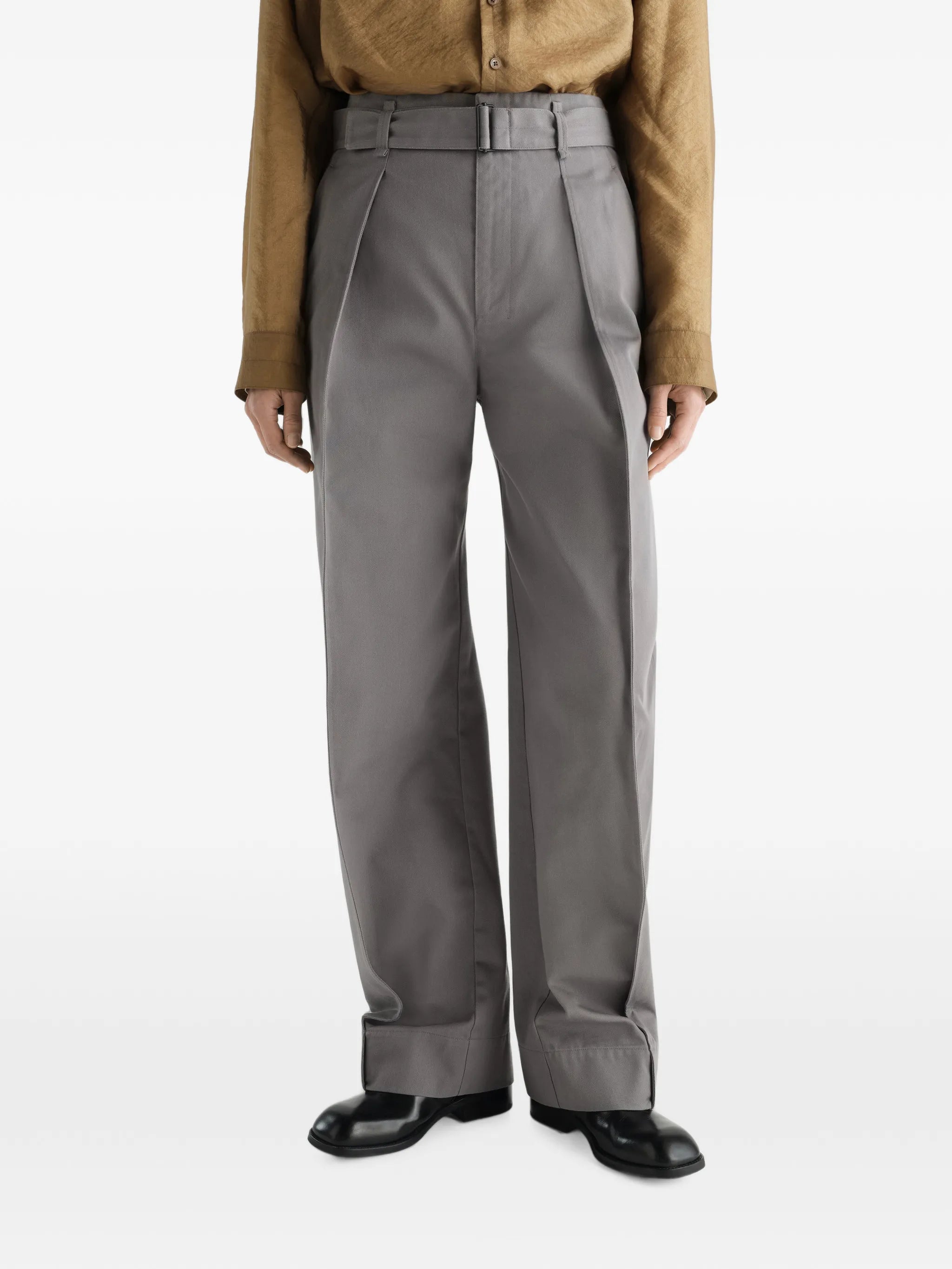 rounded pants in polycotton twill