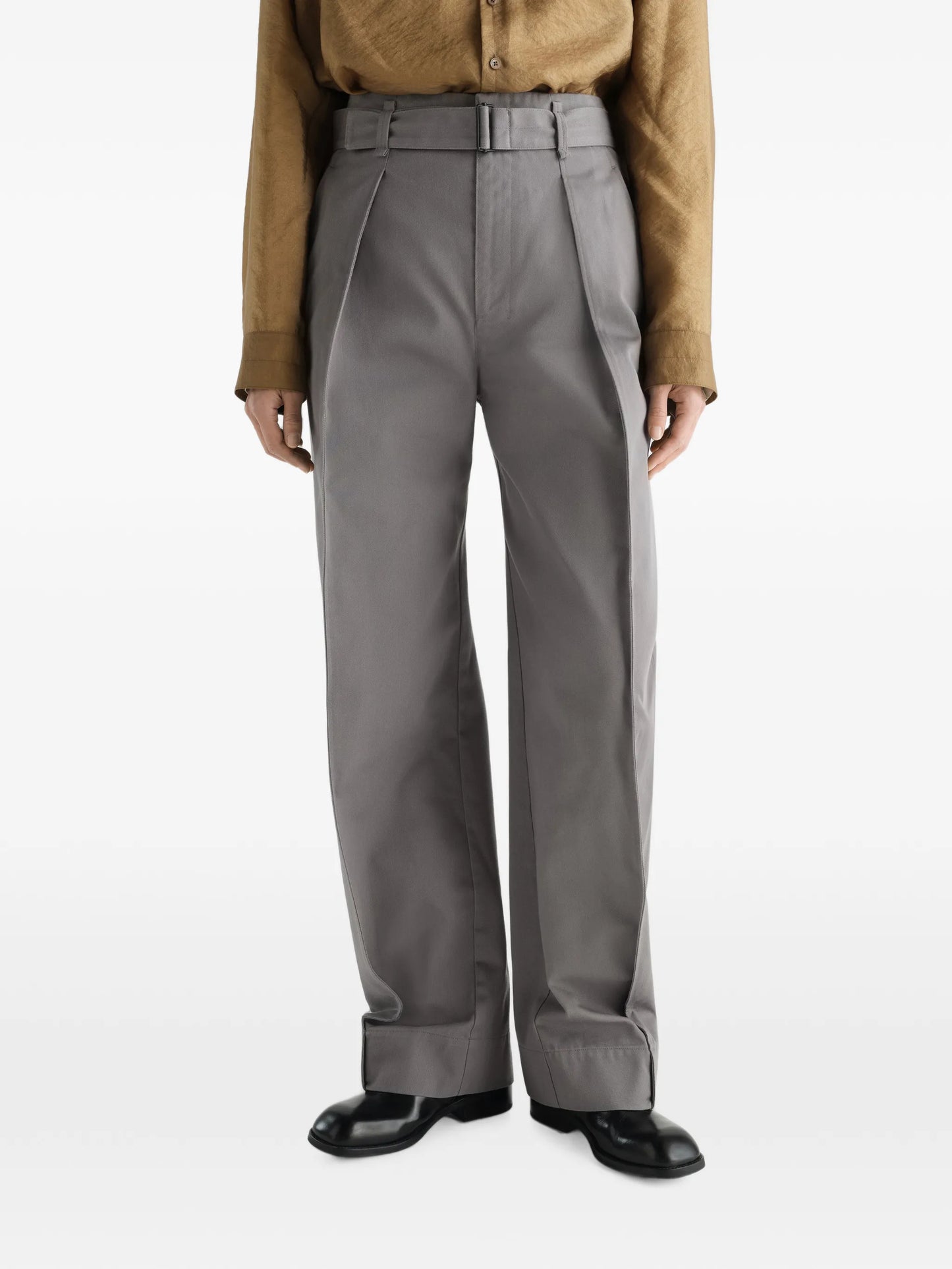rounded pants in polycotton twill