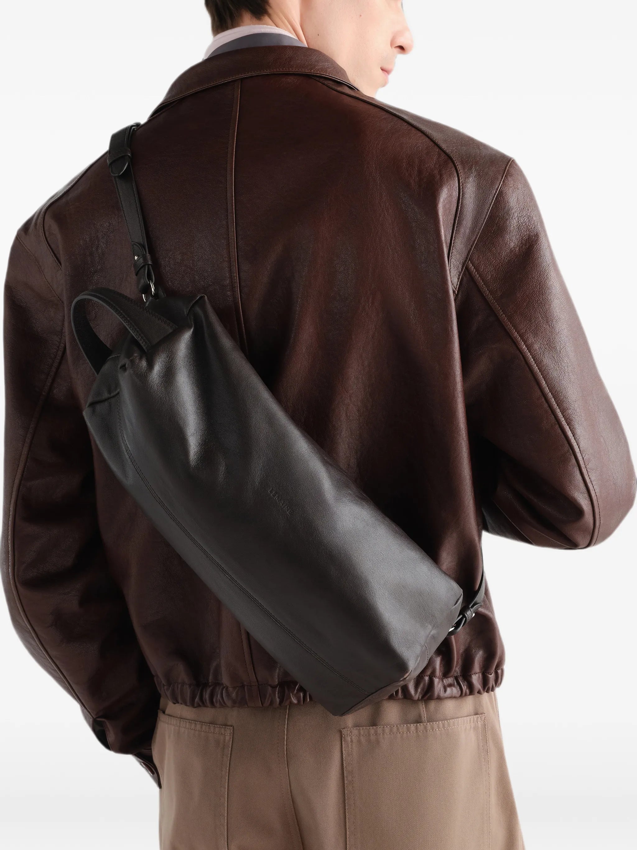 Care shoulder bag in nappa lambskin