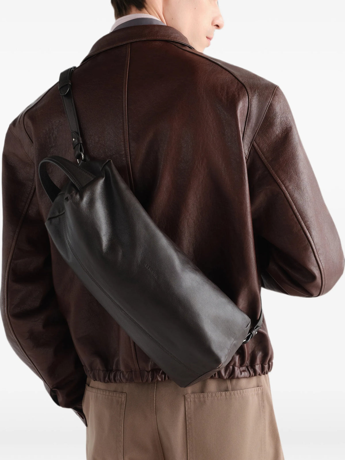 Care shoulder bag in nappa lambskin