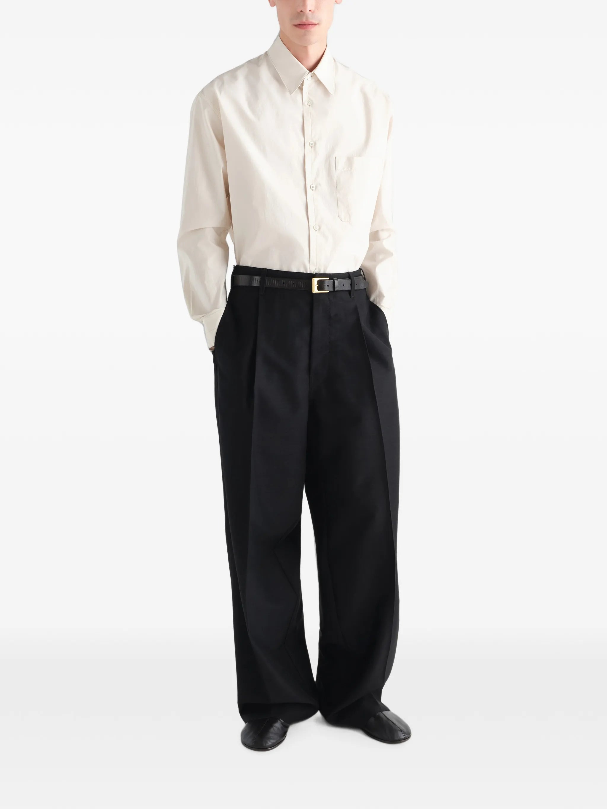 washed chest-pocket shirt