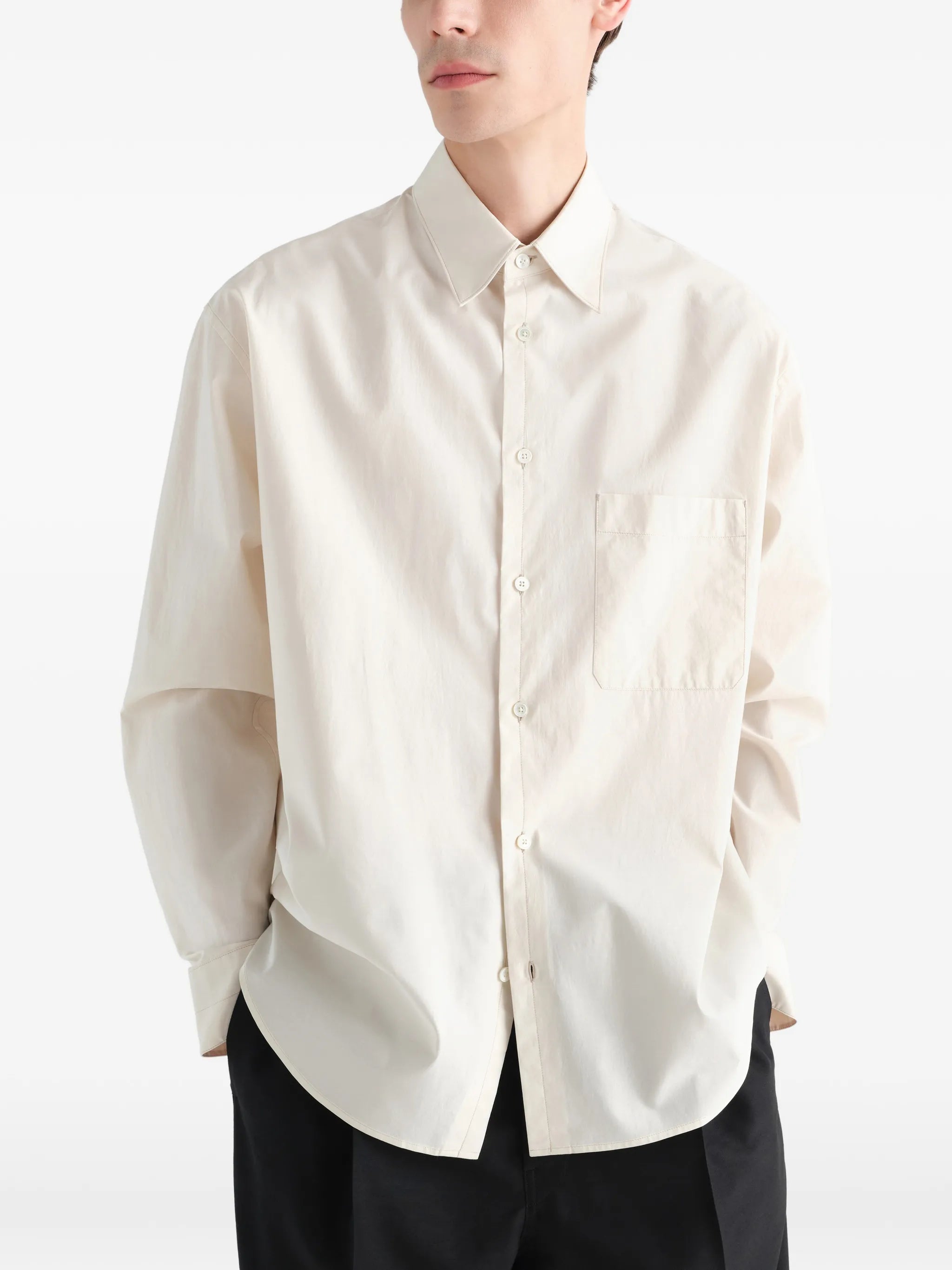 washed chest-pocket shirt