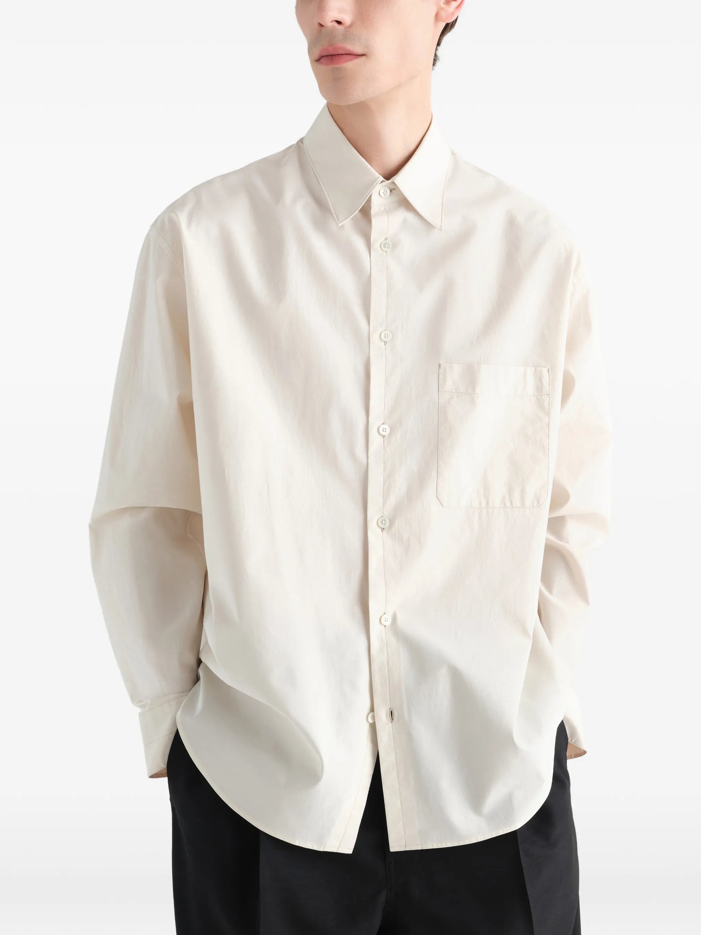 washed chest-pocket shirt