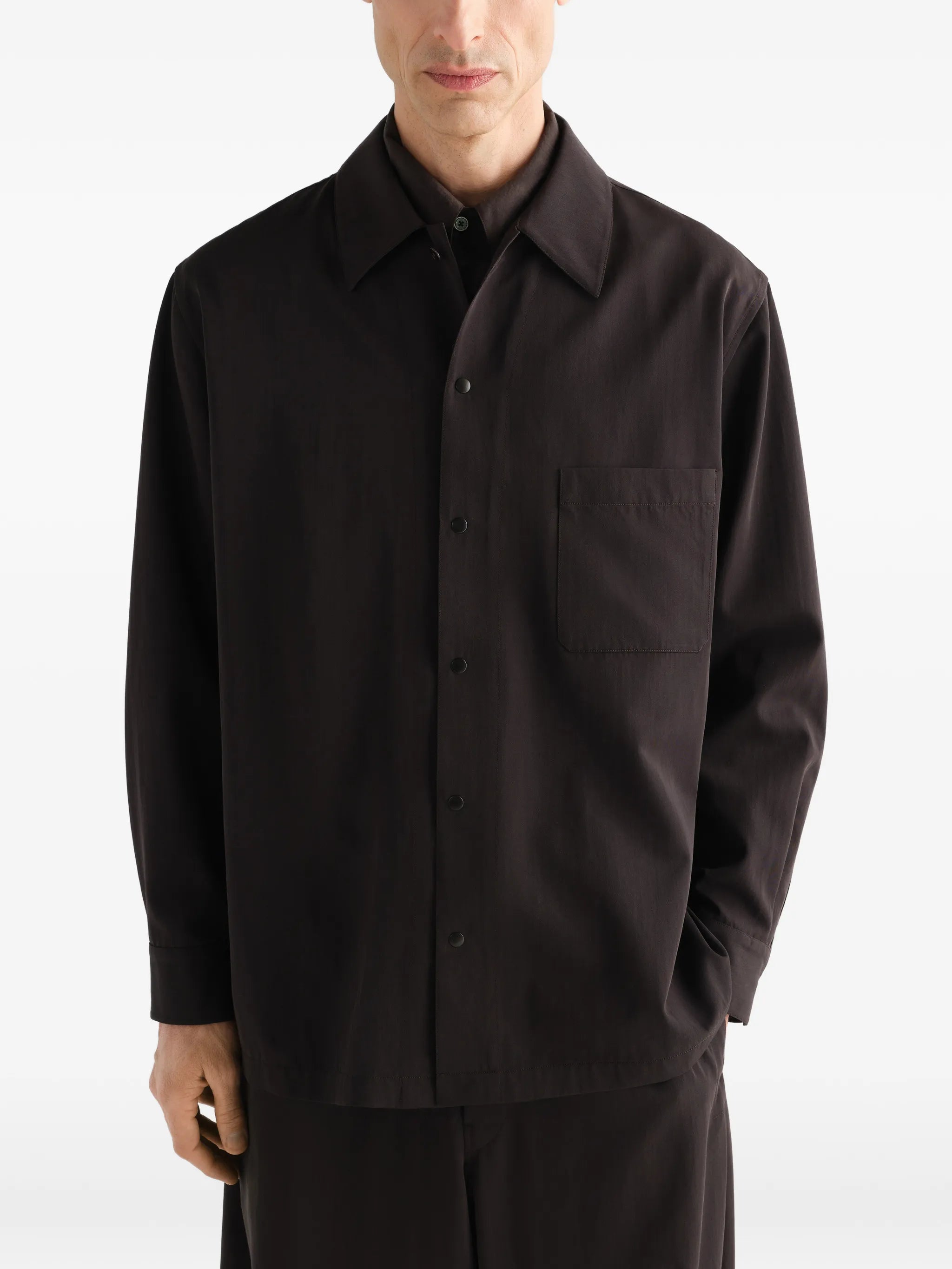 light overshirt in wool gabardine