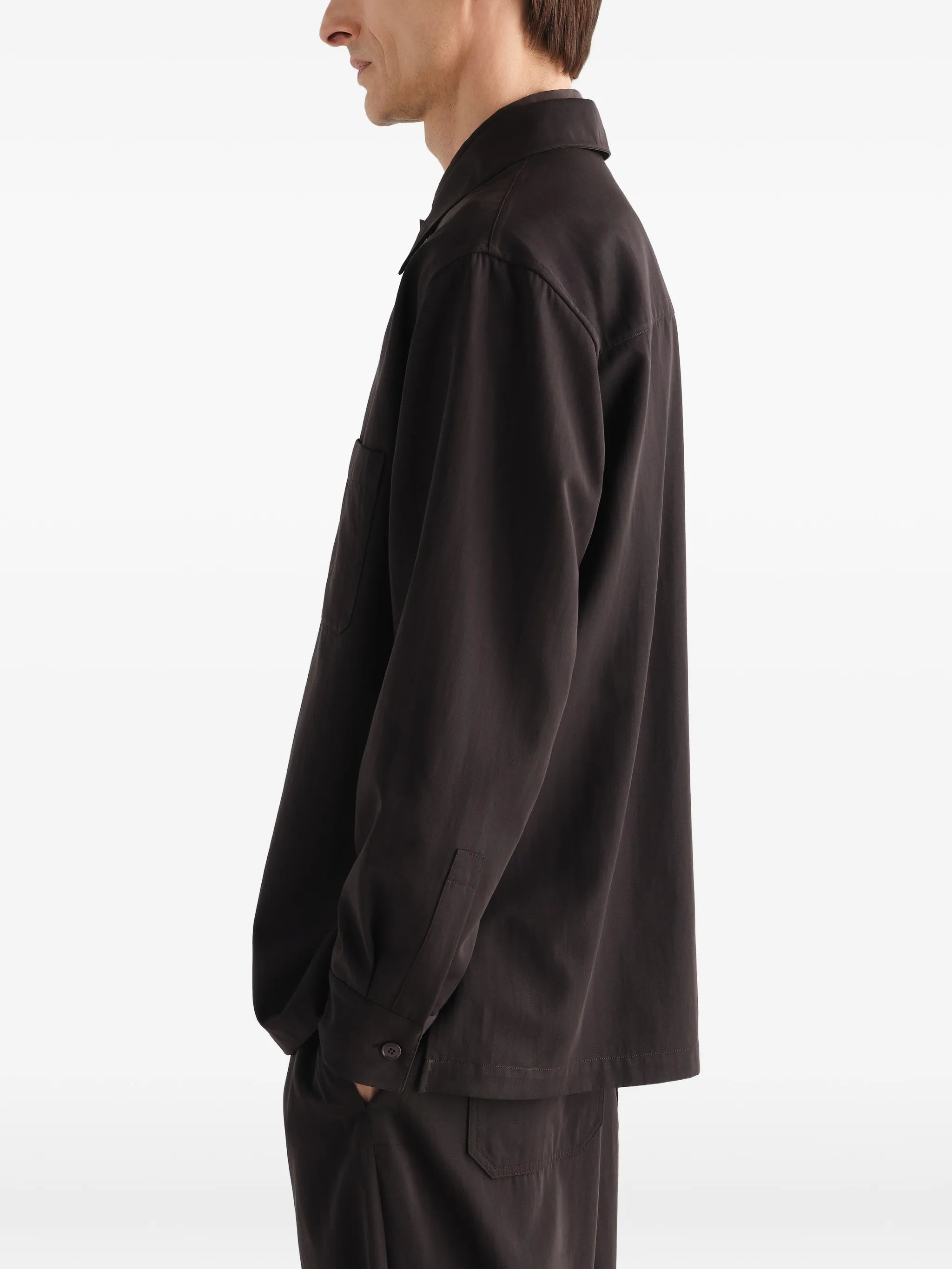 light overshirt in wool gabardine