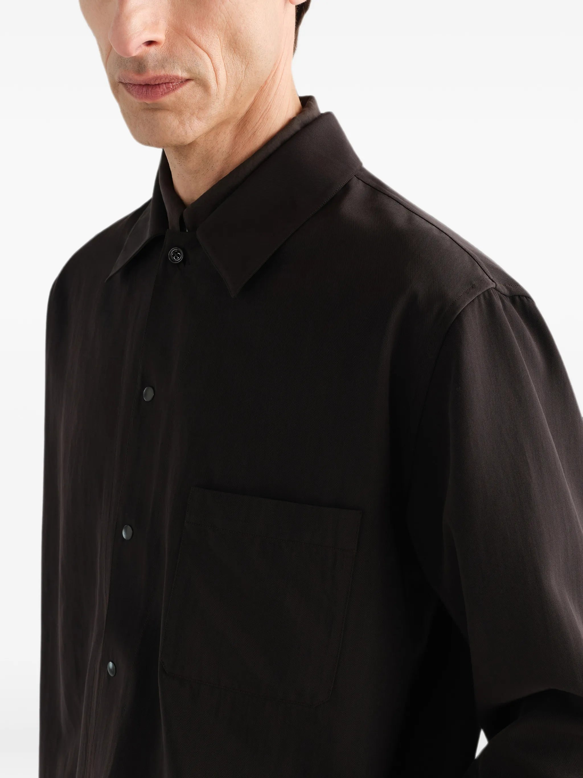 light overshirt in wool gabardine