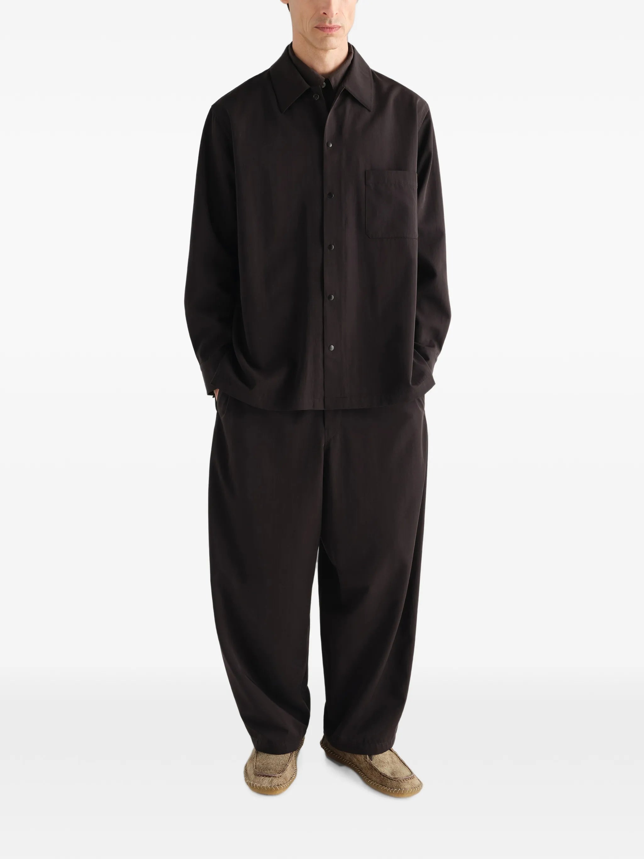 light overshirt in wool gabardine